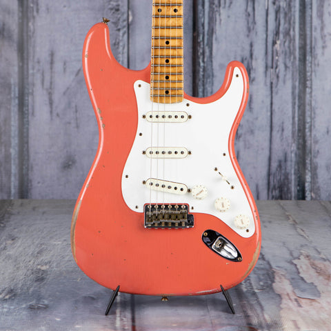 Used Fender Custom Shop Limited Tomatillo Stratocaster III Relic Electric Guitar, 2020, Super Faded Aged Tahitian Coral, front closeup