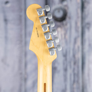 Used Fender Limited Edition Blackout Stratocaster Electric Guitar, 2015, Mystic Black, back headstock