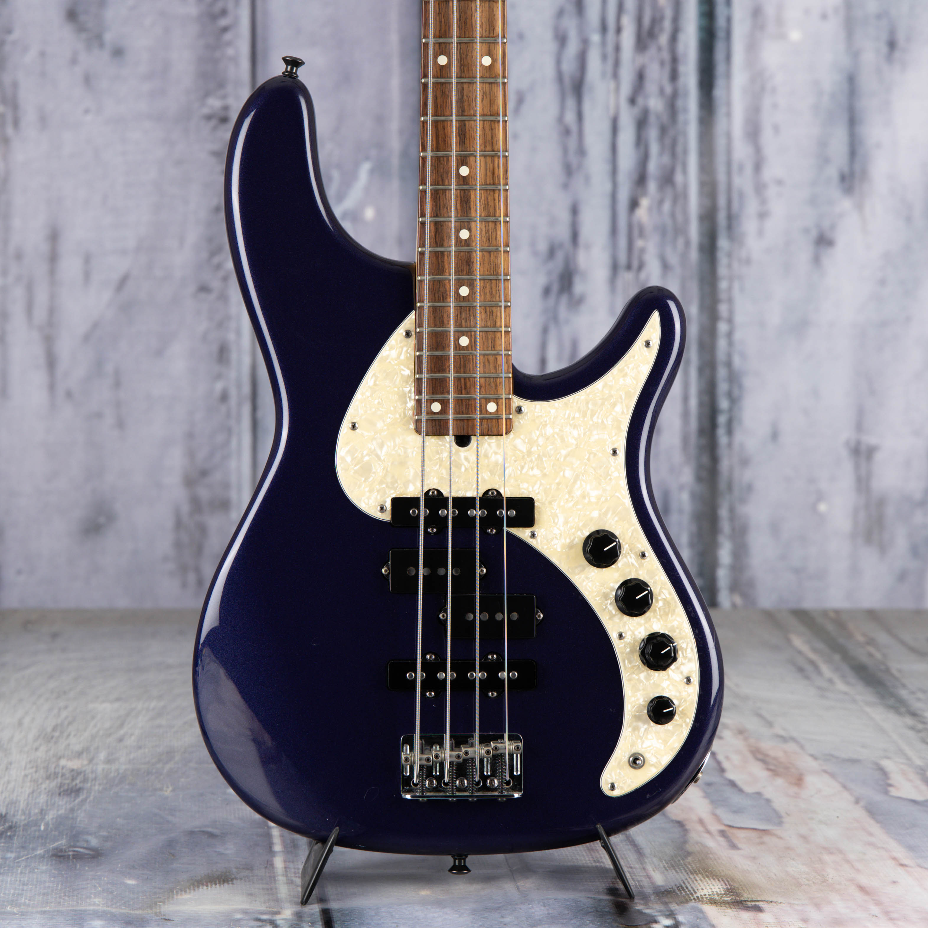 Used Fender Stu Hamm Urge II Electric Bass Guitar, 2006, Bright Sapphire Metallic, front closeup
