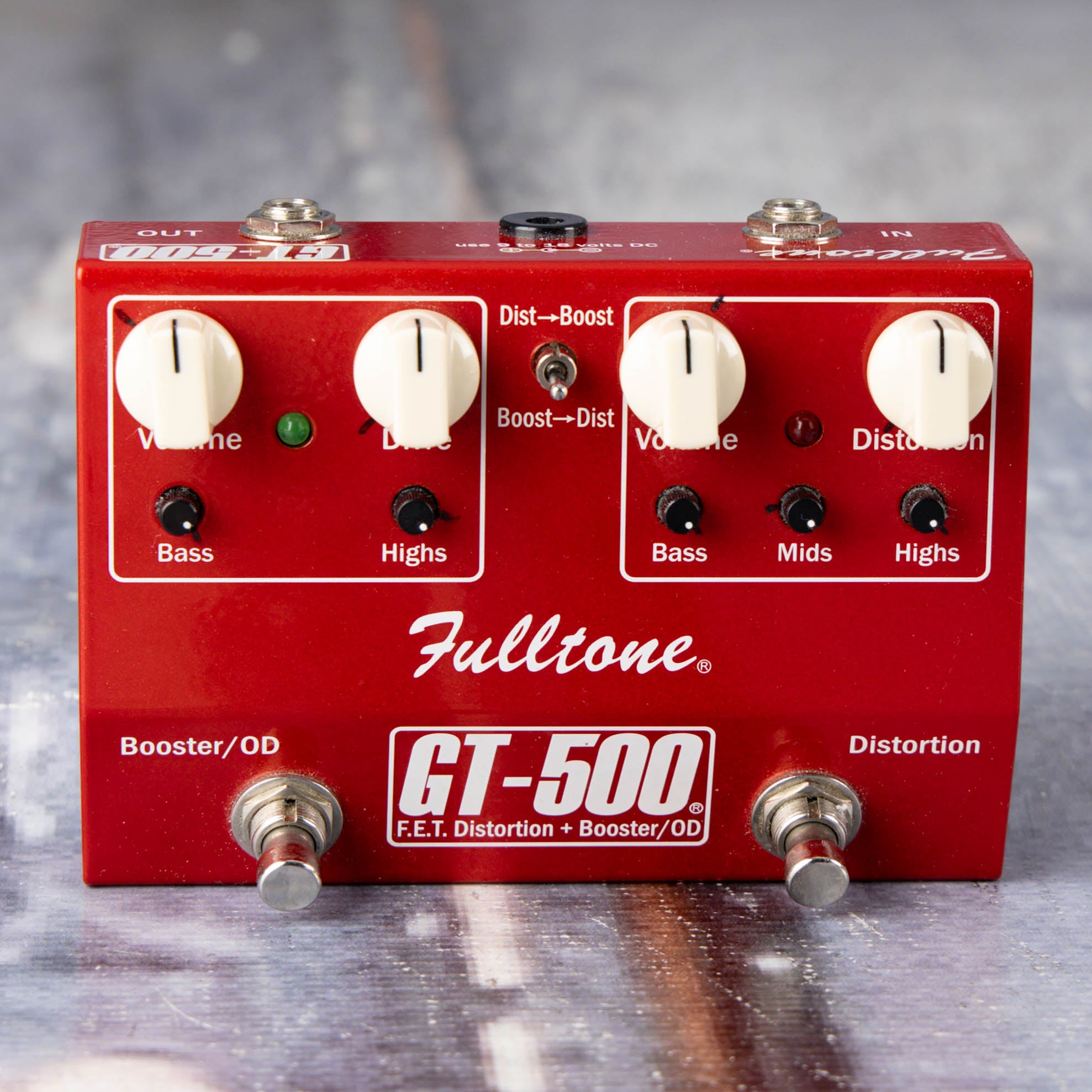 Used Fulltone GT-500 F.E.T. Distortion & Booster Overdrive Effects Pedal, front