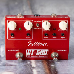 Used Fulltone GT-500 F.E.T. Distortion & Booster Overdrive Effects Pedal, front