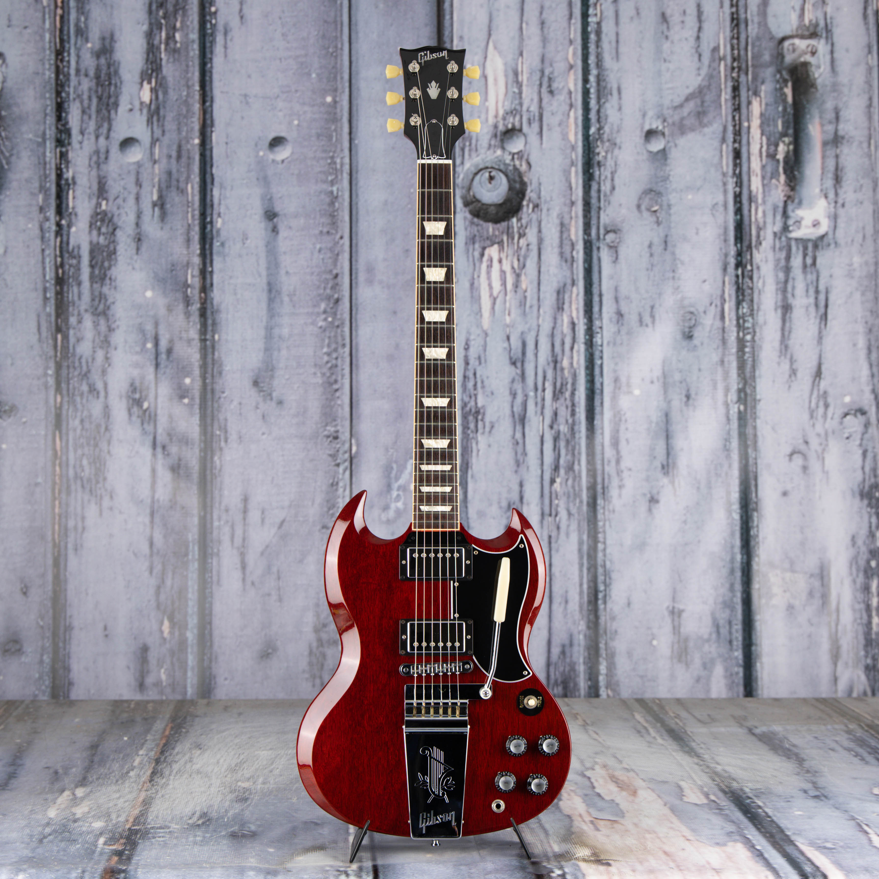 Used Gibson 1961 SG Standard Maestro Vibrola Electric Guitar, Vintage Cherry, front