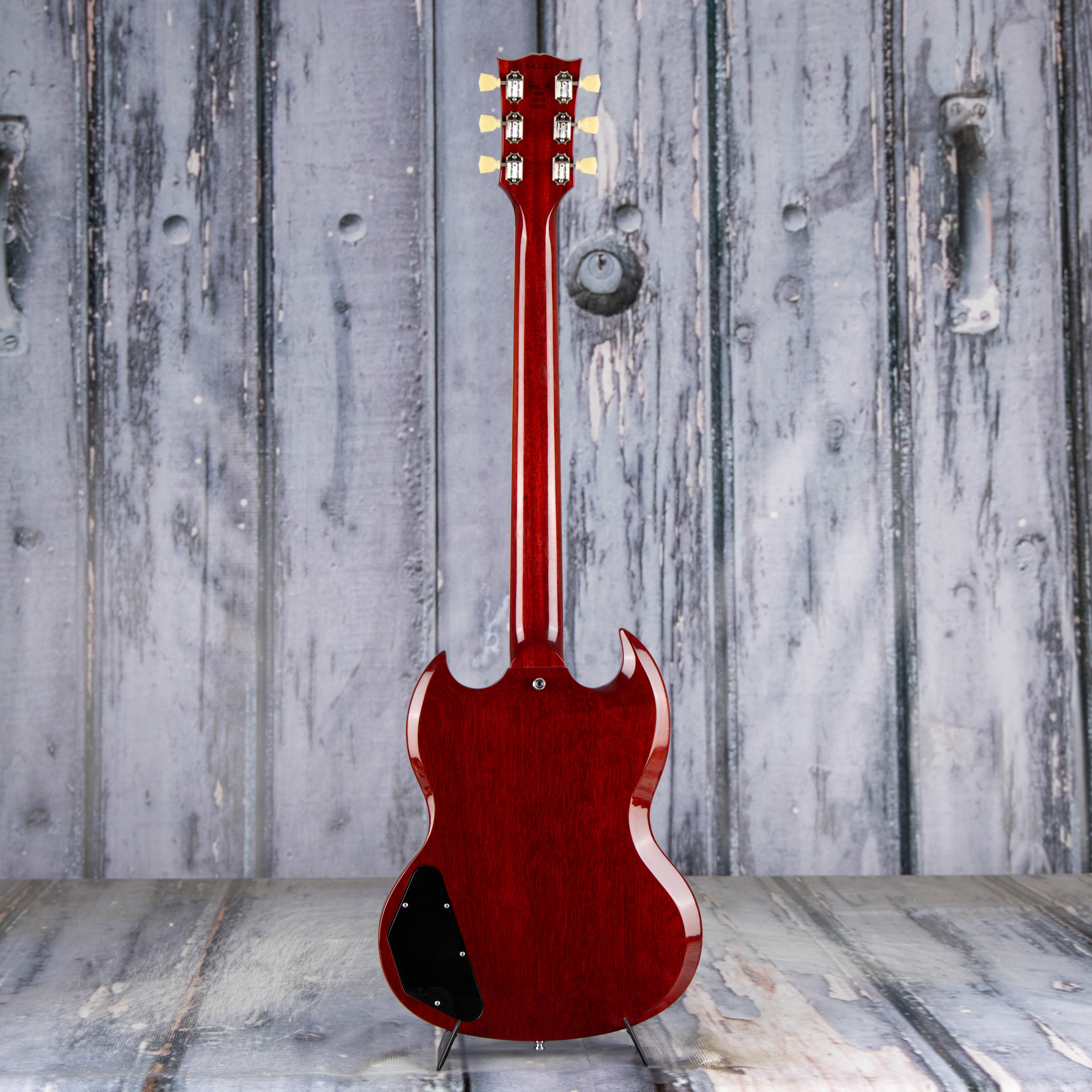 Used Gibson 1961 SG Standard Maestro Vibrola Electric Guitar, Vintage Cherry, back