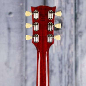 Used Gibson 1961 SG Standard Maestro Vibrola Electric Guitar, Vintage Cherry, back headstock