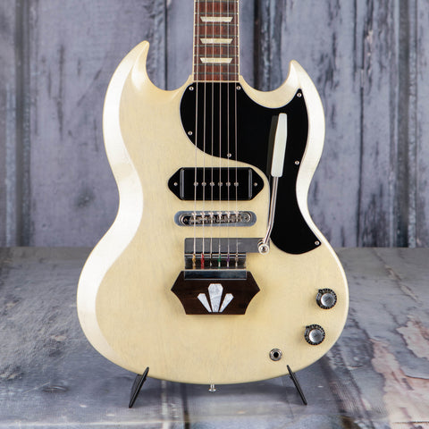 Used Gibson Custom Shop Brian Ray '62 SG Junior Electric Guitar, 2020, White Fox, front closeup