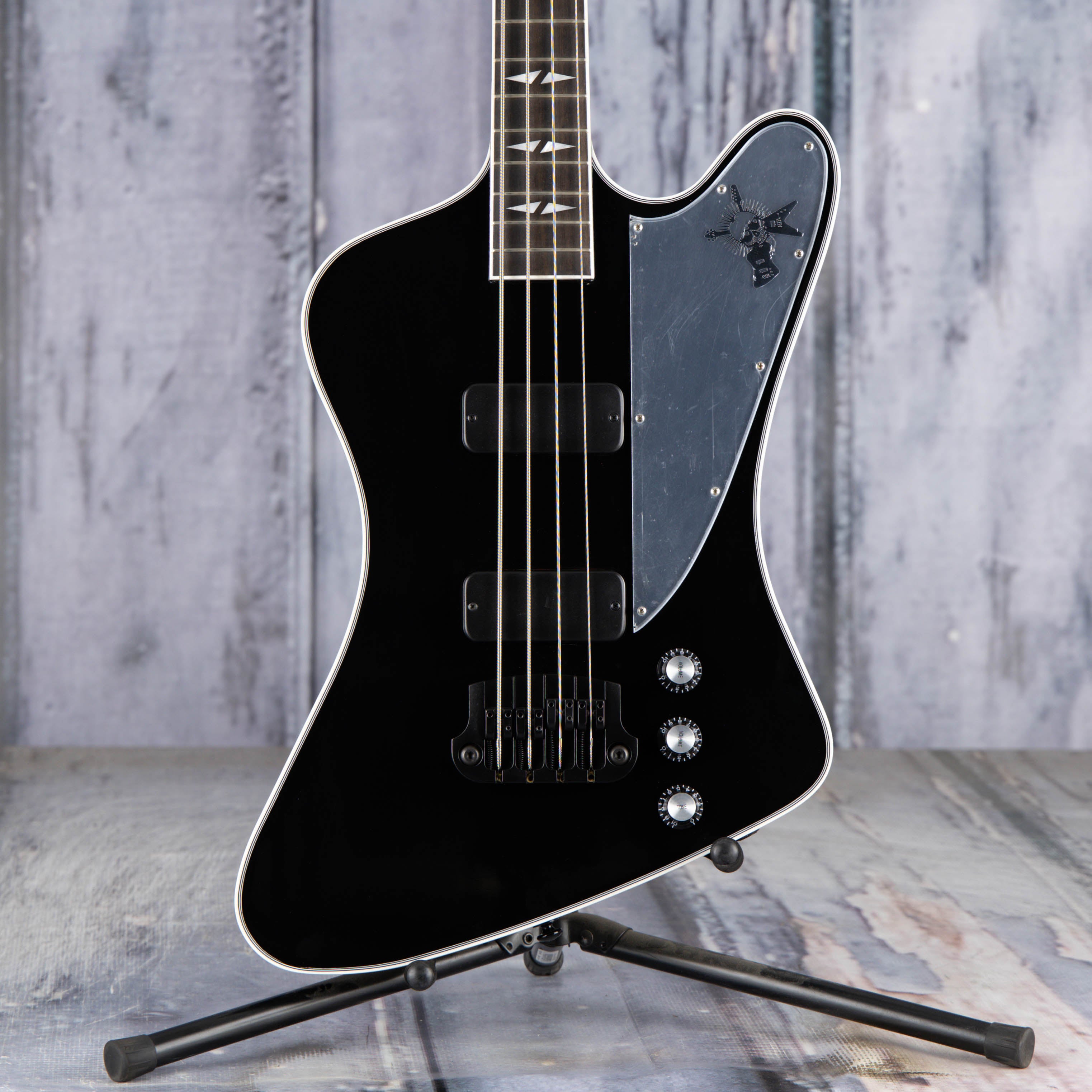 Used Gibson Gene Simmons G2 Thunderbird Electric Bass Guitar, 2022, Ebony, front closeup