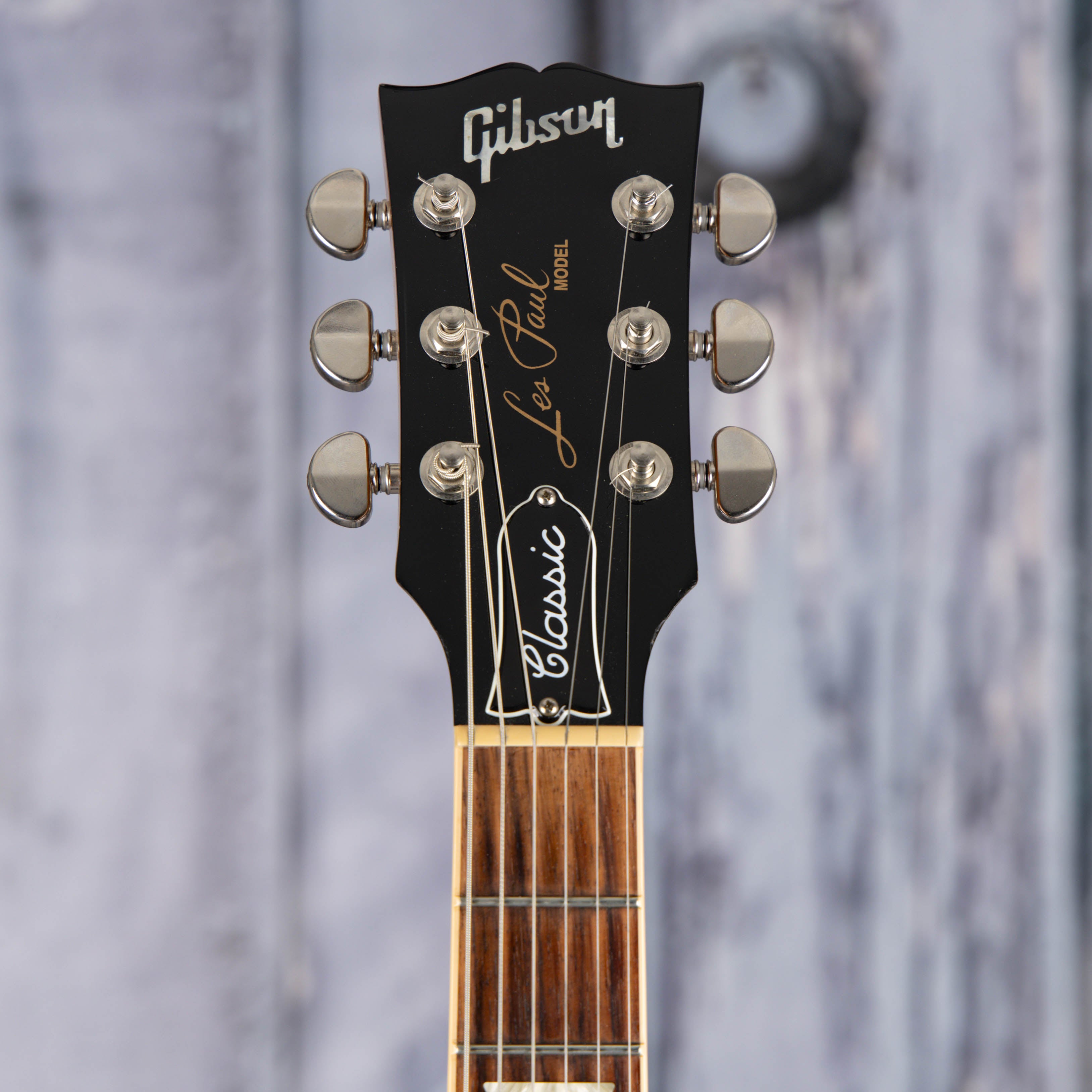 Used Gibson Les Paul Classic Electric Guitar, 2019, Unburst, front headstock