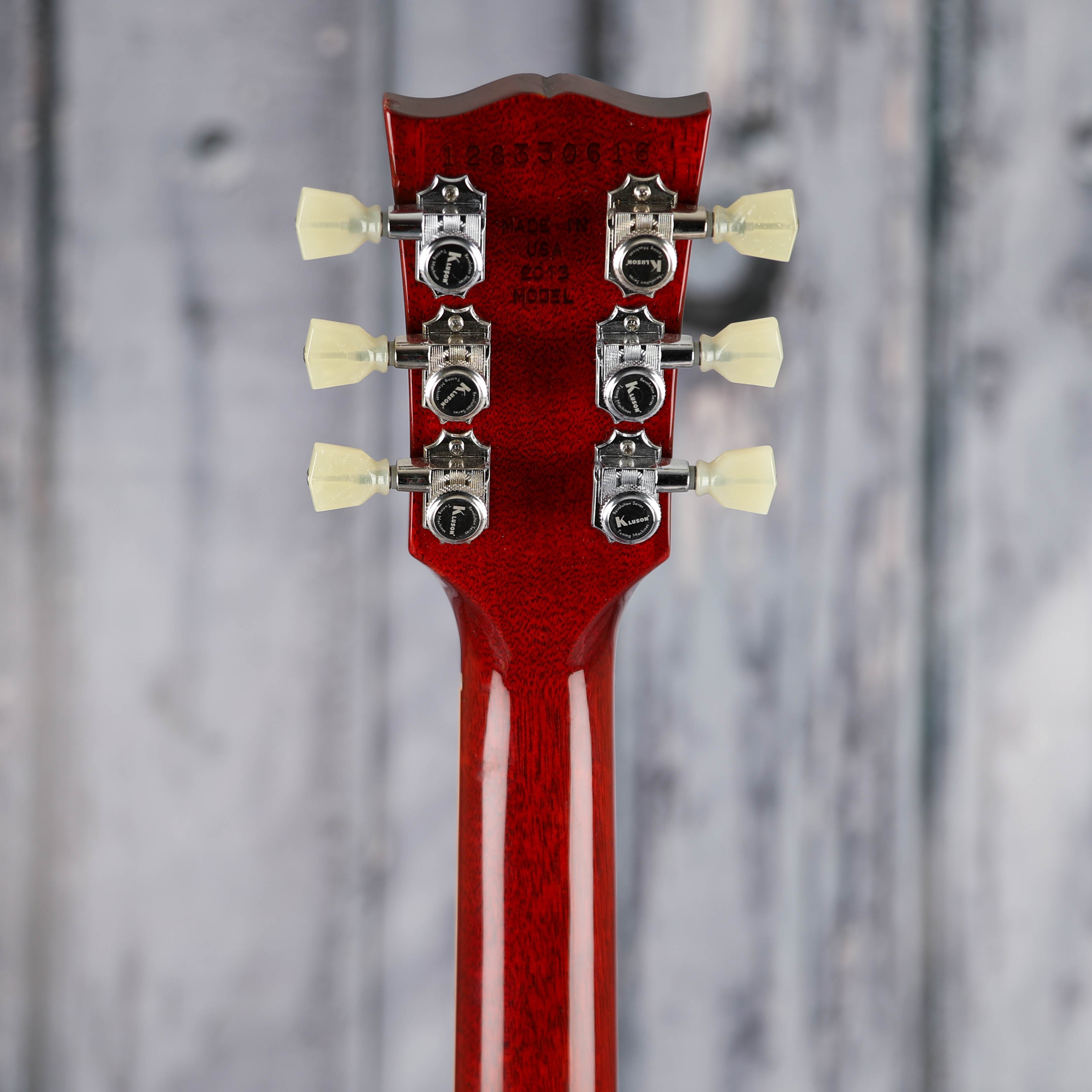 Used Gibson Les Paul Traditional Electric Guitar, 2013, Honeyburst, back headstock