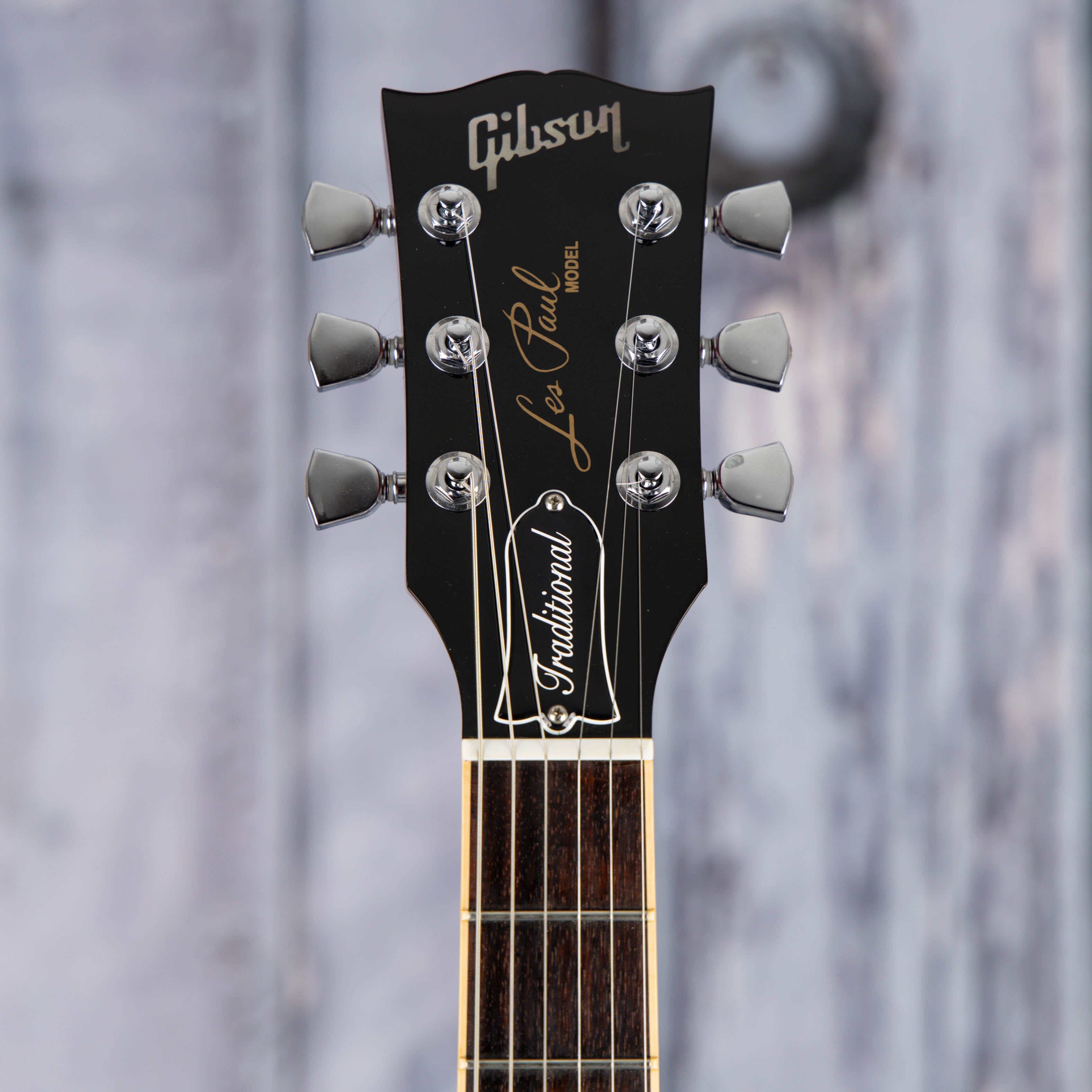 Used Gibson Les Paul Traditional PRO II Electric Guitar, 2013, Transparent Red, front headstock