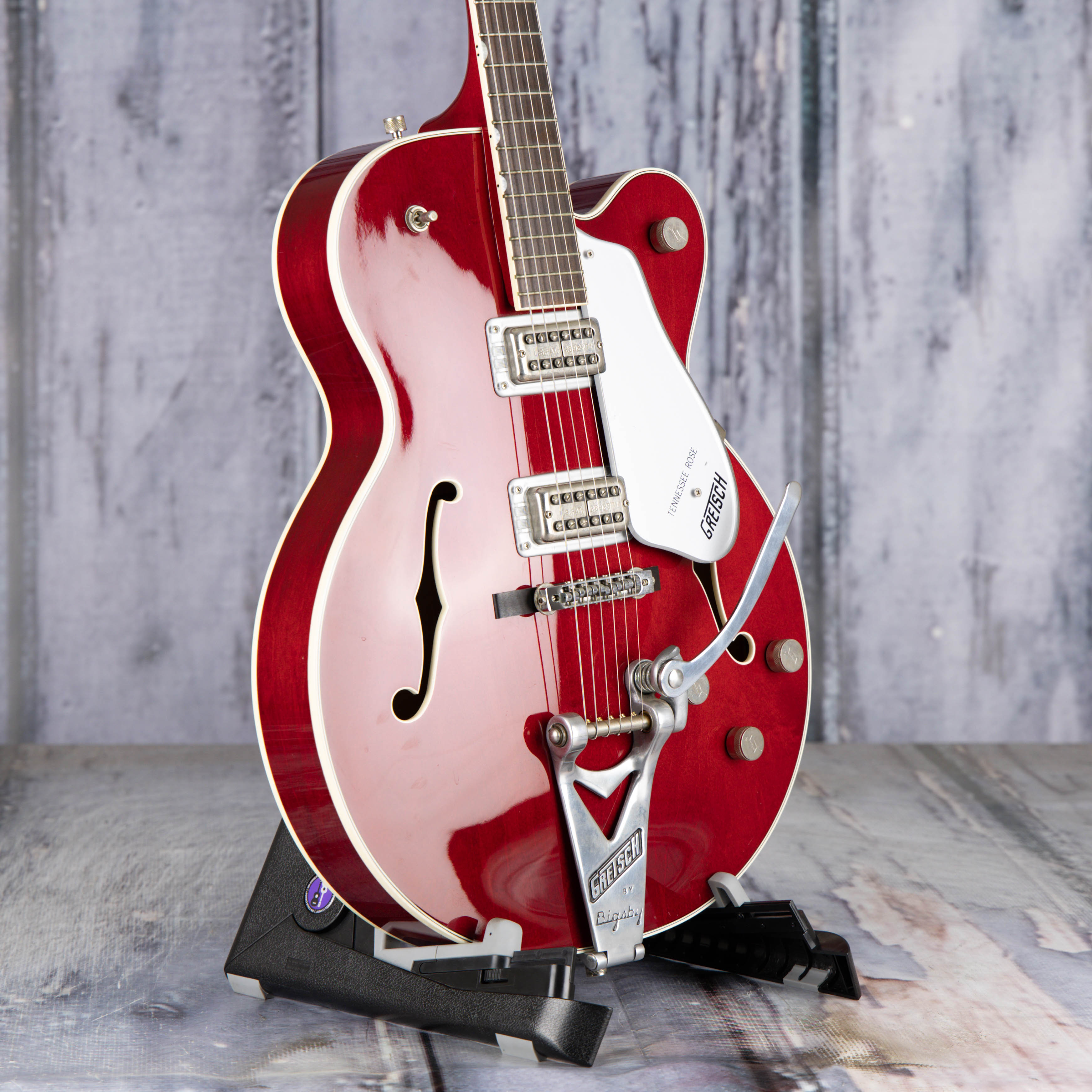 Used Gretsch 6619 Tennessee Rose Hollowbody Guitar, Transparent Cherry, angle