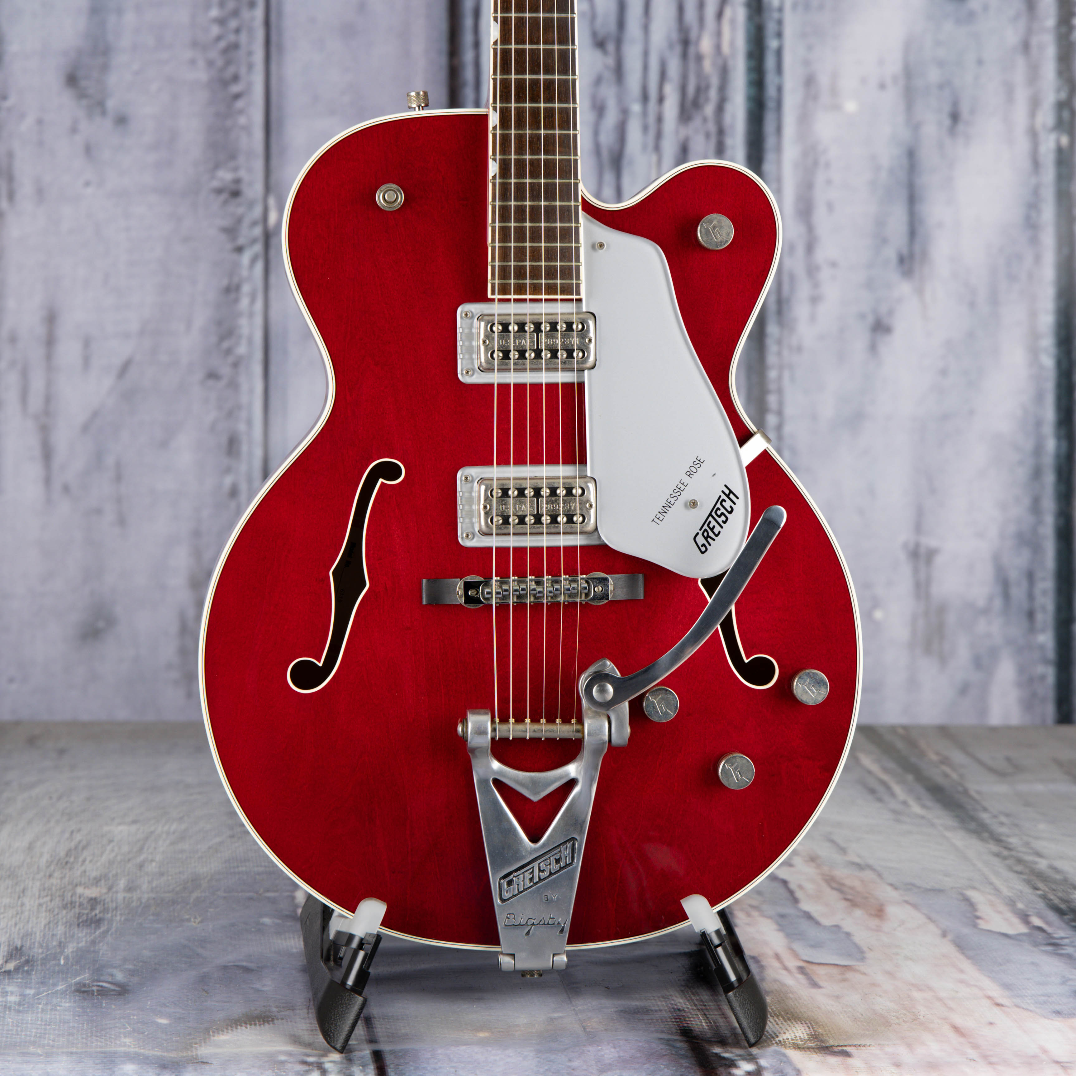 Used Gretsch 6619 Tennessee Rose Hollowbody Guitar, Transparent Cherry, front closeup