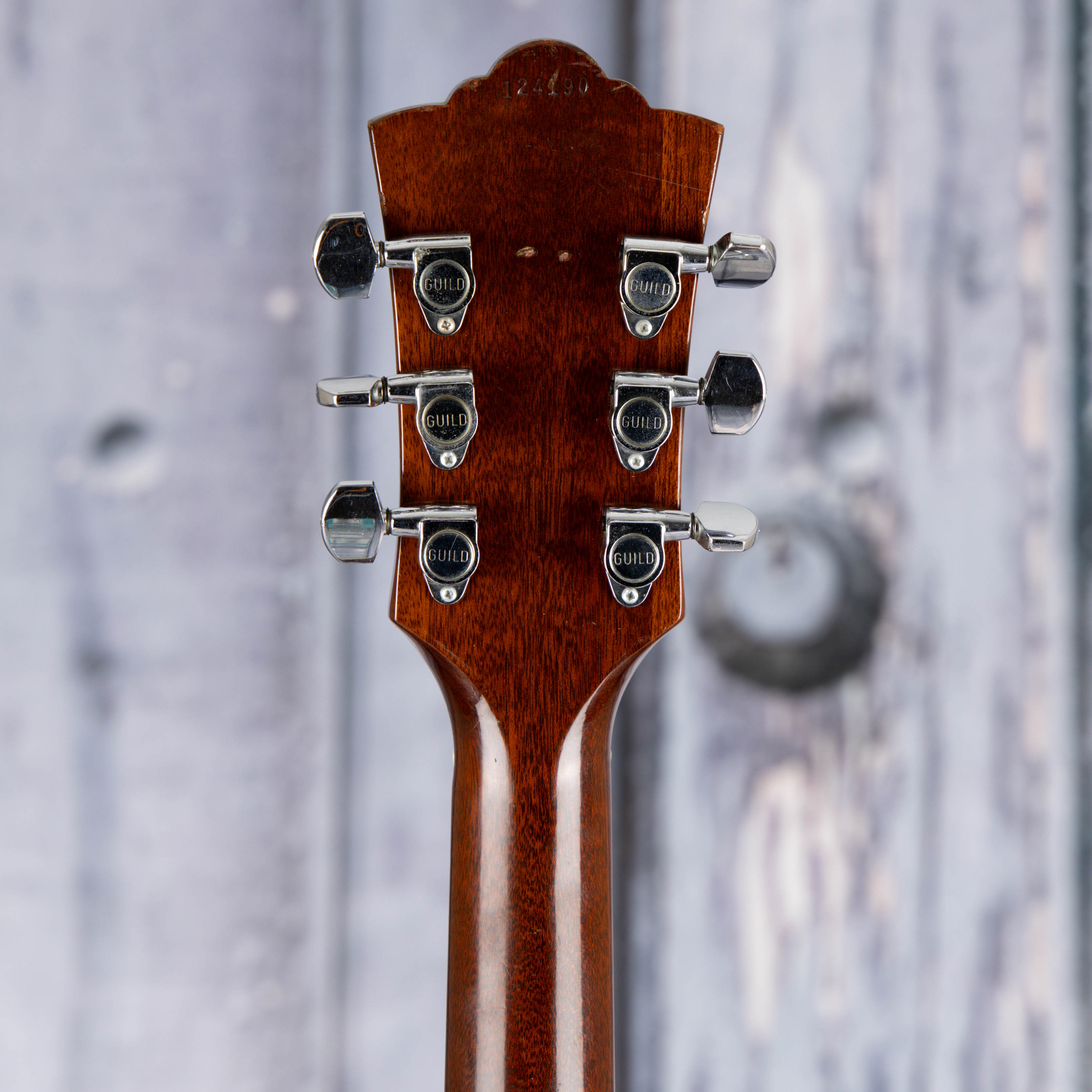 Used Guild D-50 Acoustic Guitar, 1975, Natural, back headstock