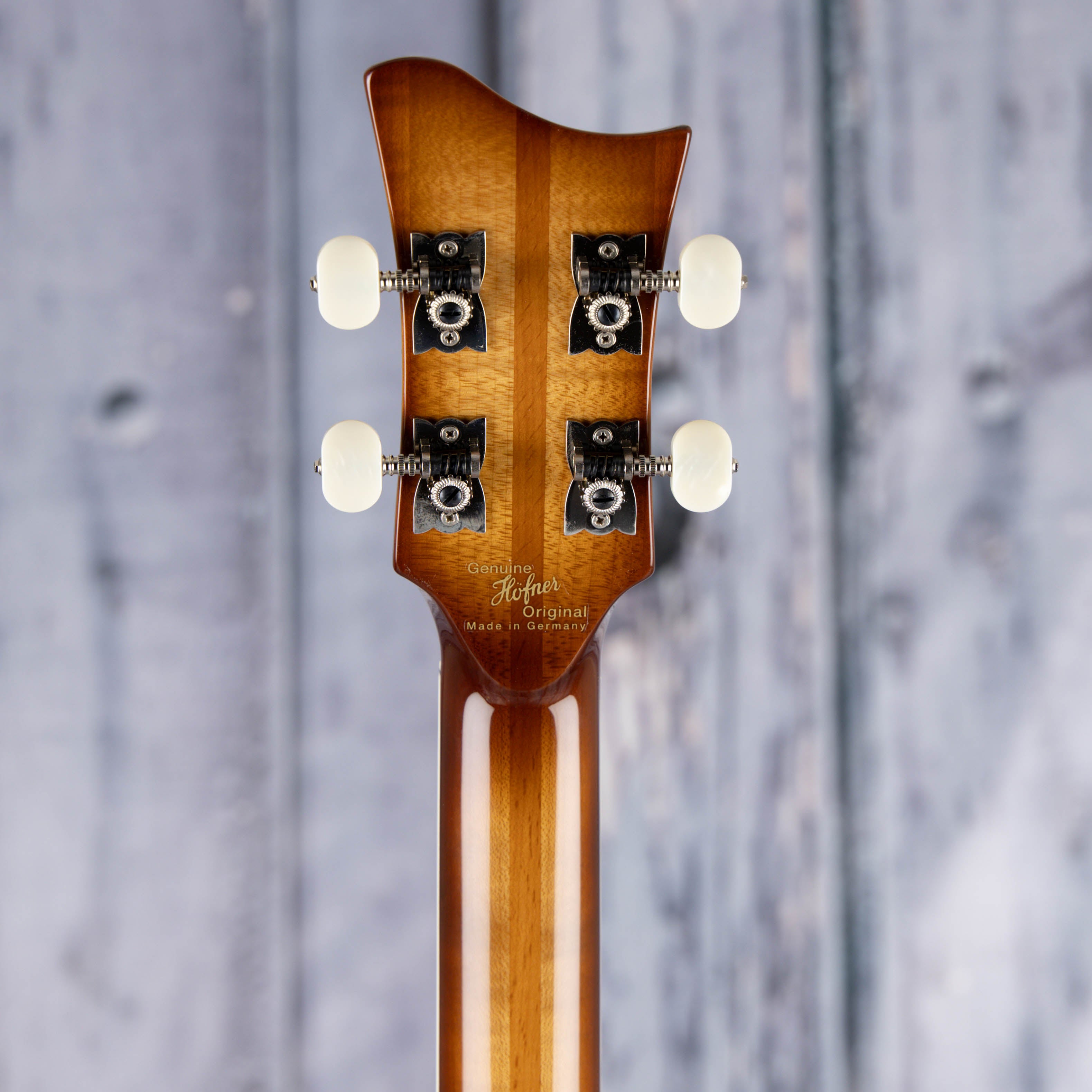 Used Höfner Club 500/2 Hollowbody Bass Guitar, Sunburst, back headstock