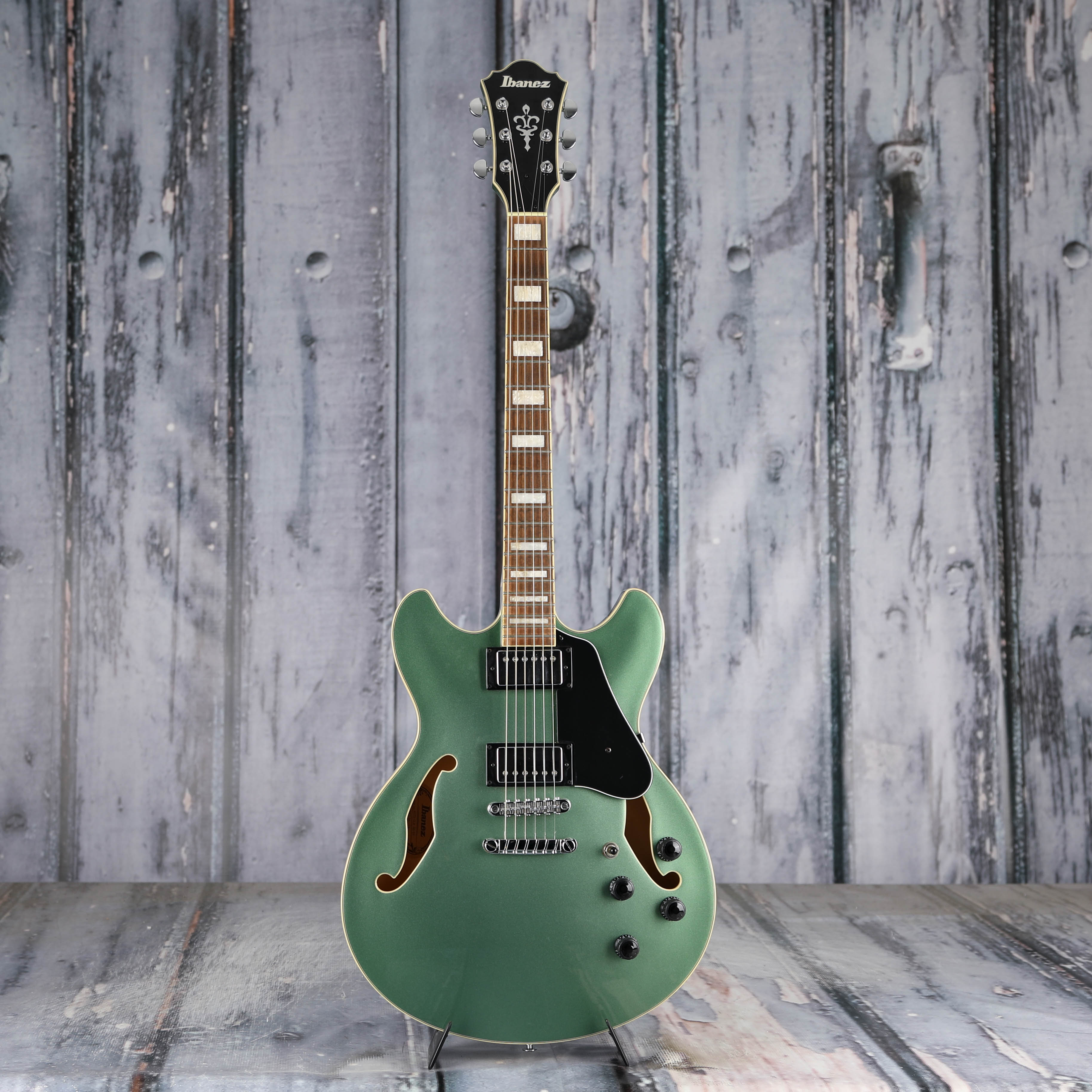 Used Ibanez Artcore AS73 Semi-Hollowbody Guitar, Olive Metallic, front