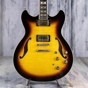 Used Ibanez Artstar AS153 Semi-Hollowbody Guitar, Antique Yellow Sunburst, front closeup