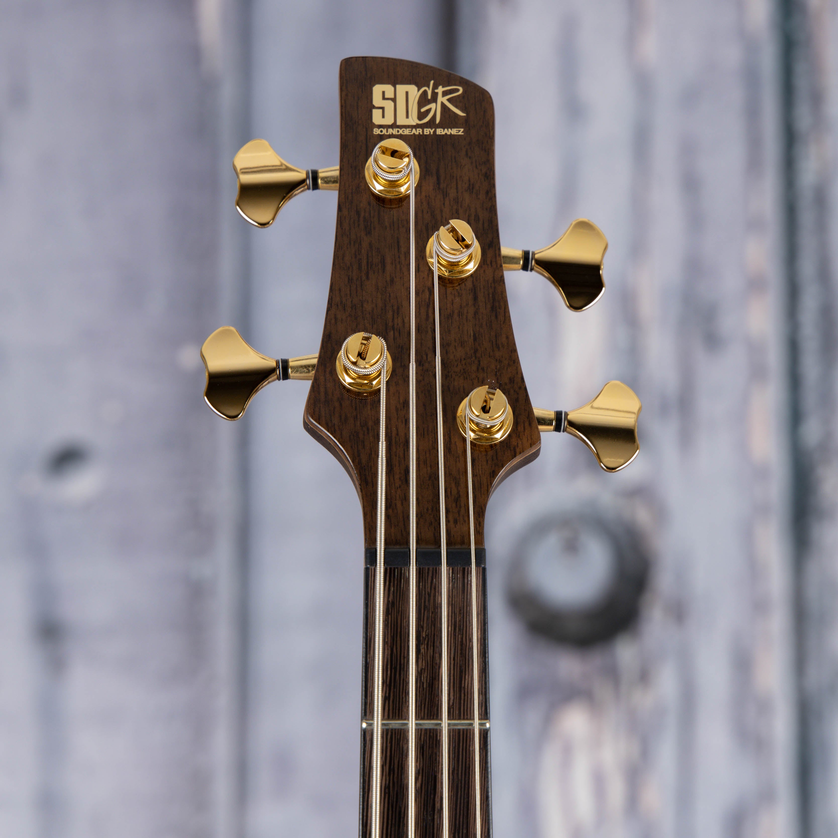 Used Ibanez Premium SR1600D Electric Bass Guitar, Autumn Sunset Sky, front headstock