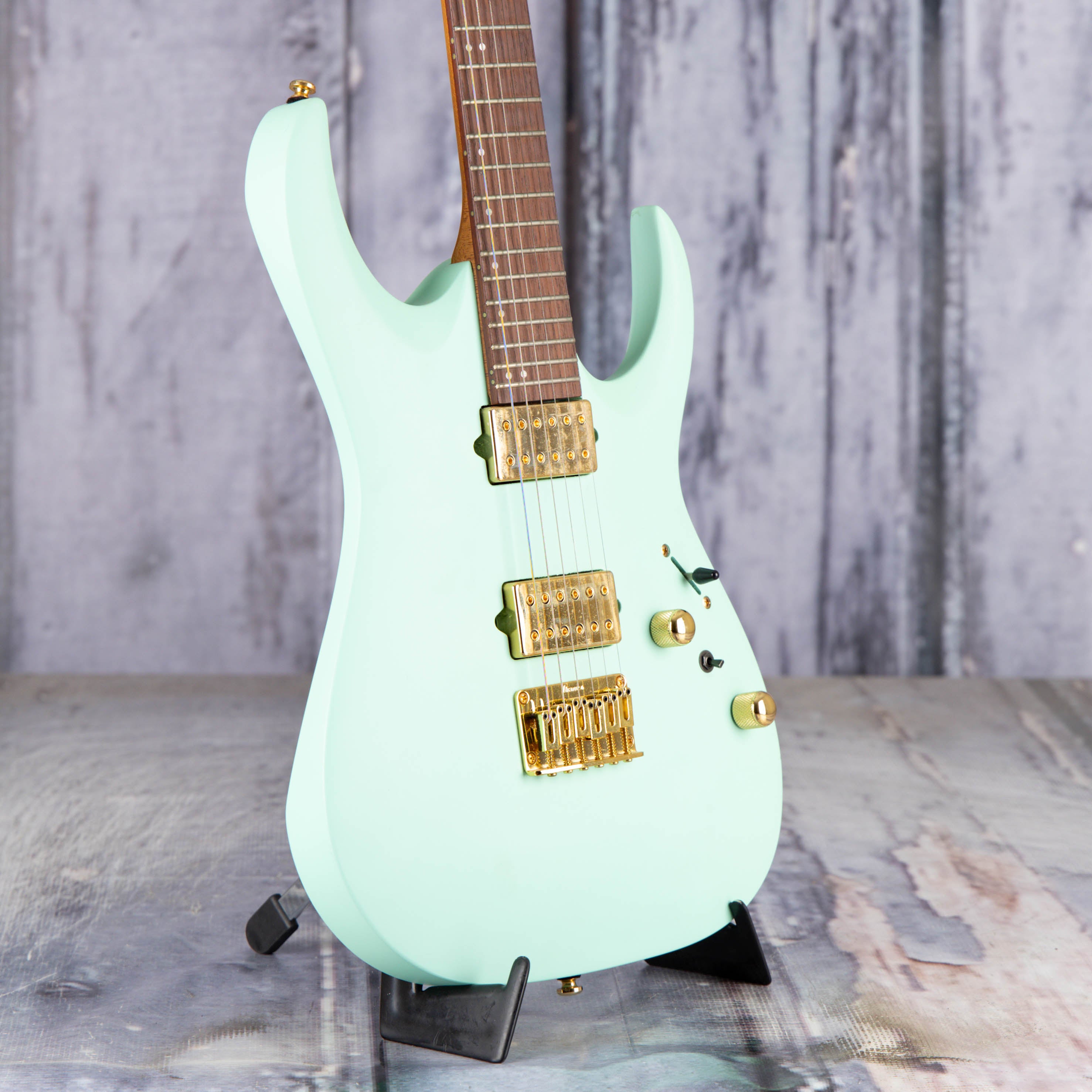 Used Ibanez RGA42HP Electric Guitar, Sea Foam Green Matte, angle