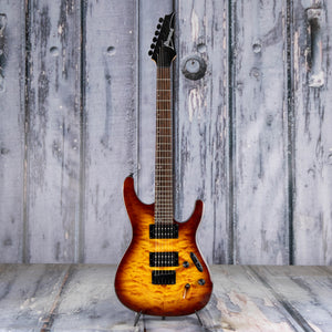 Used Ibanez S621QM Electric Guitar, 2020, Dragon Eye Burst, front