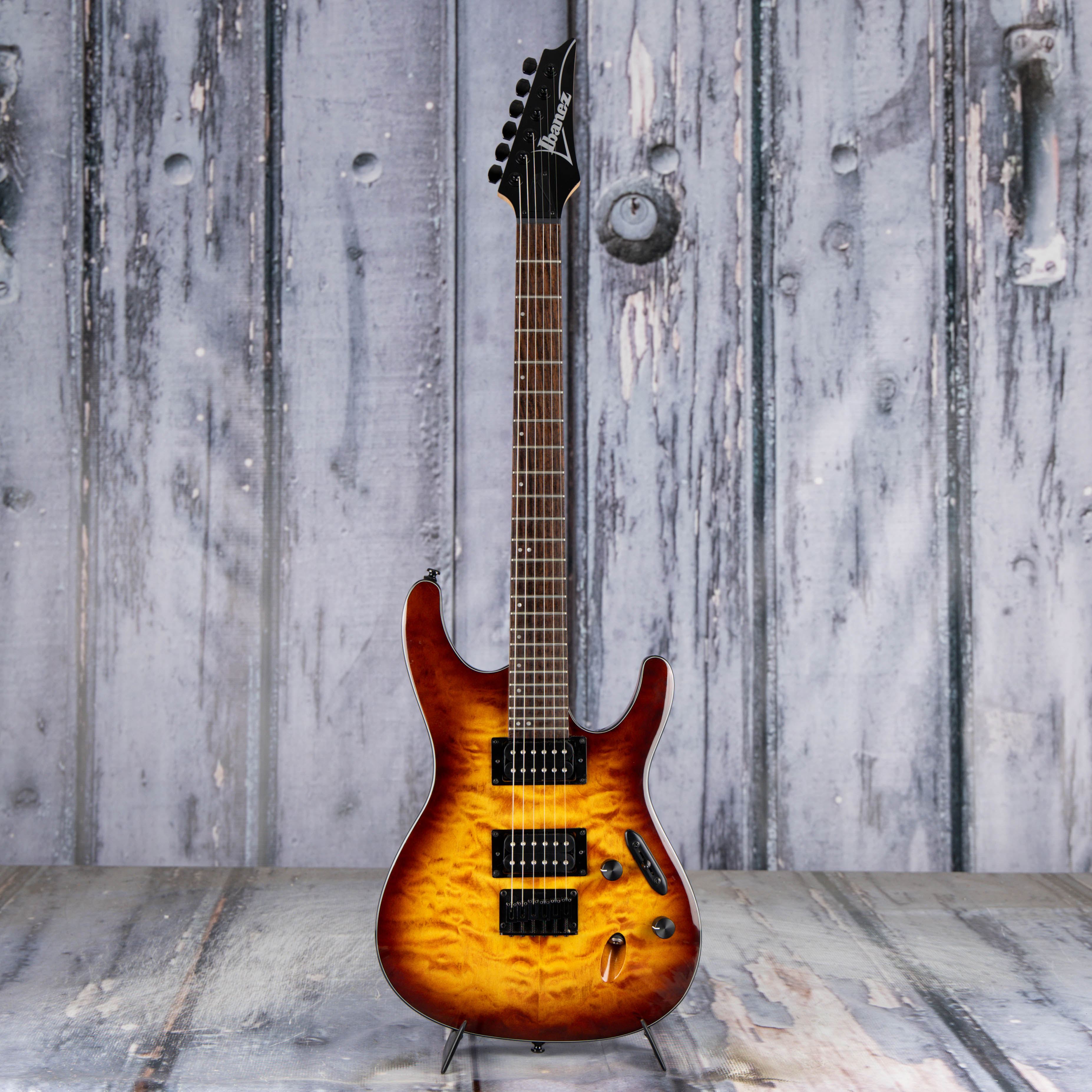 Used Ibanez S621QM Electric Guitar, 2020, Dragon Eye Burst, front