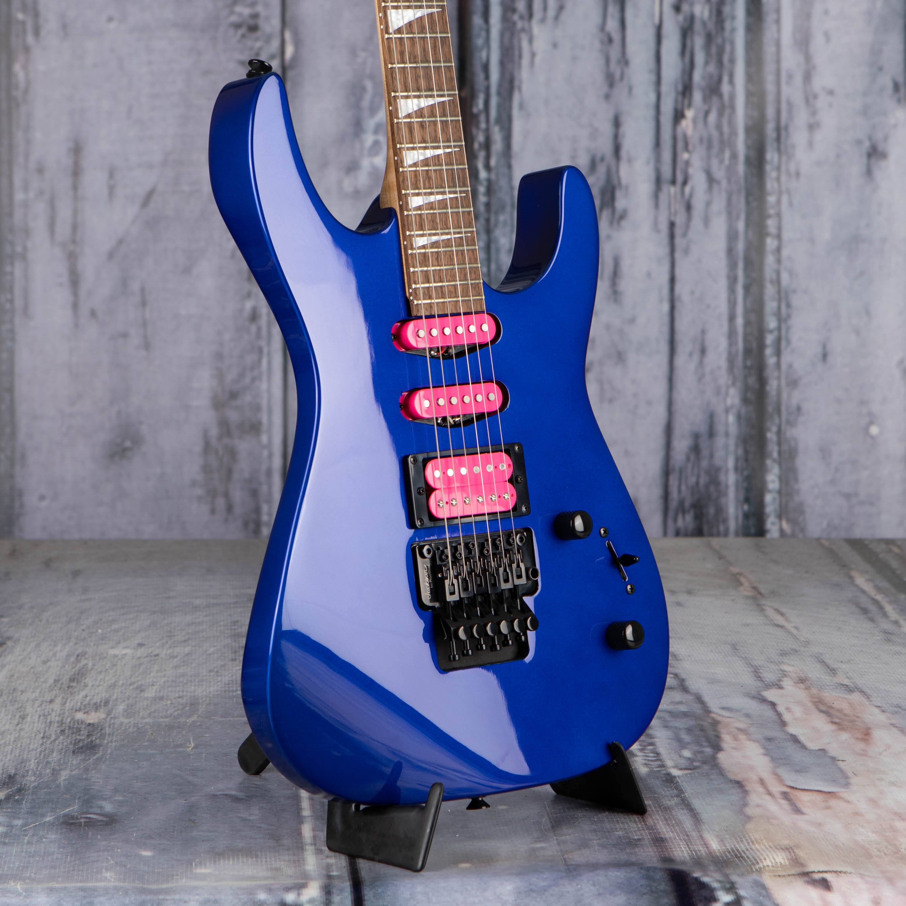 Used Jackson X Series Dinky DK3XR HSS Electric Guitar, Cobalt Blue, angle