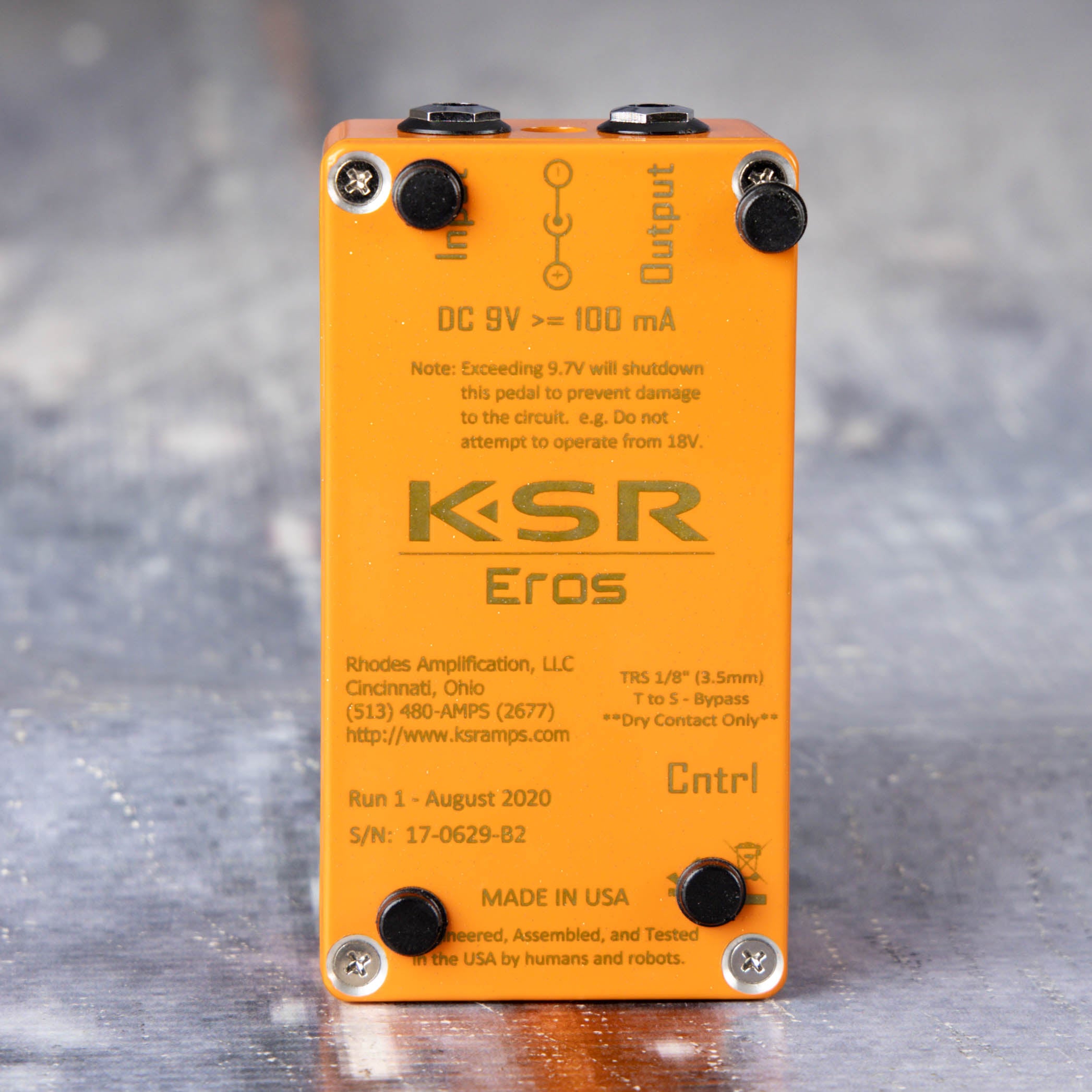 Used KSR Eros Modern Boost EQ Effects Pedal, back