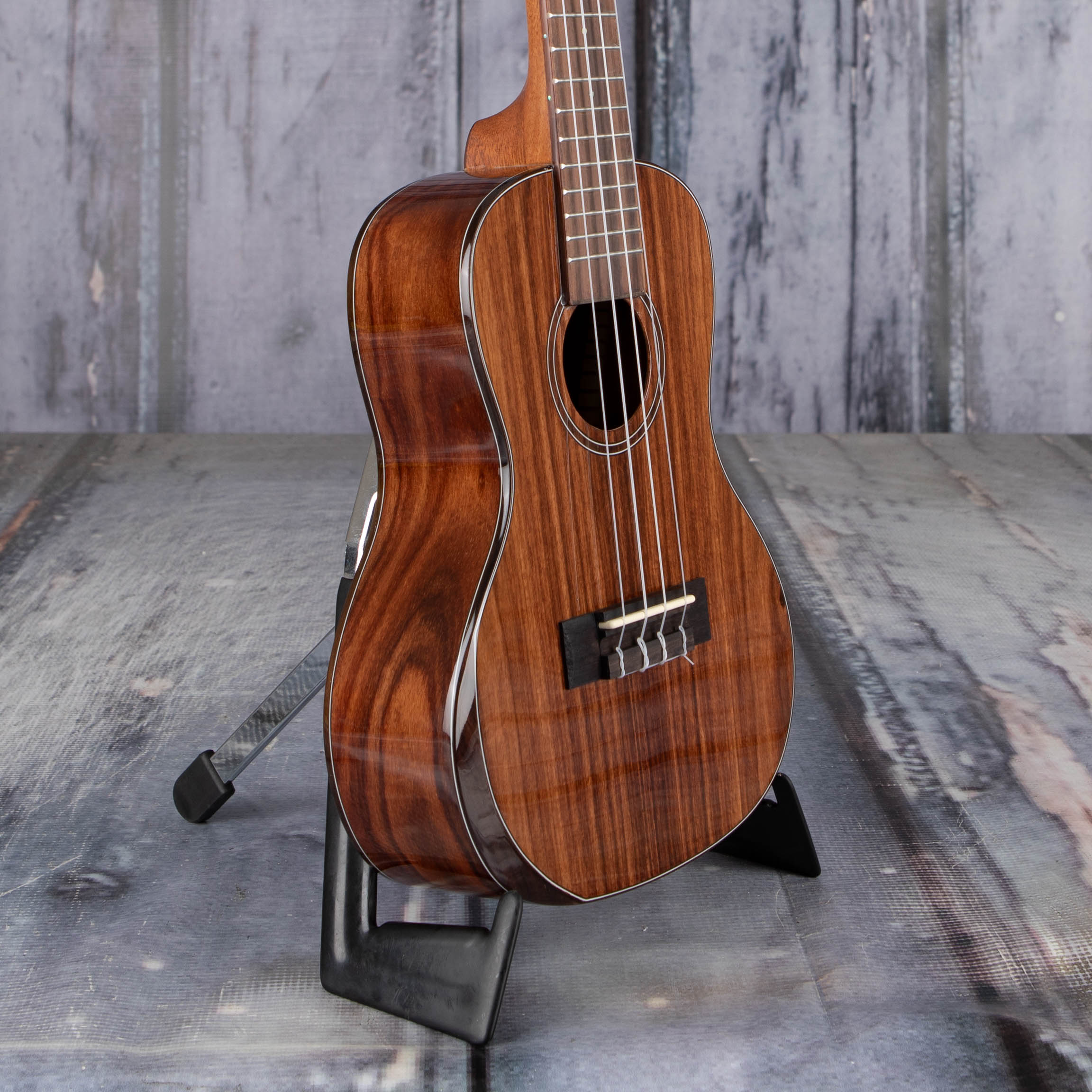 Used Kala Premier Exotic Macawood Concert Ukulele, Natural, angle