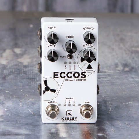 Used Keeley ECCOS Delay/Looper Effects Pedal, front