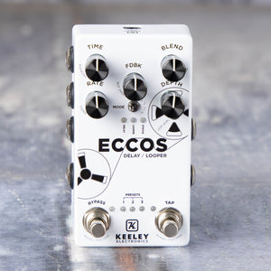 Used Keeley ECCOS Delay/Looper Effects Pedal, front