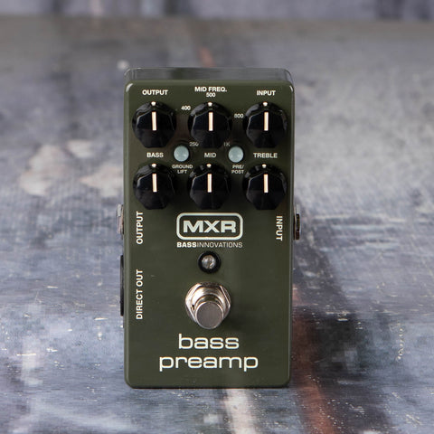 Used MXR M81 Bass Preamp Effects Pedal, front