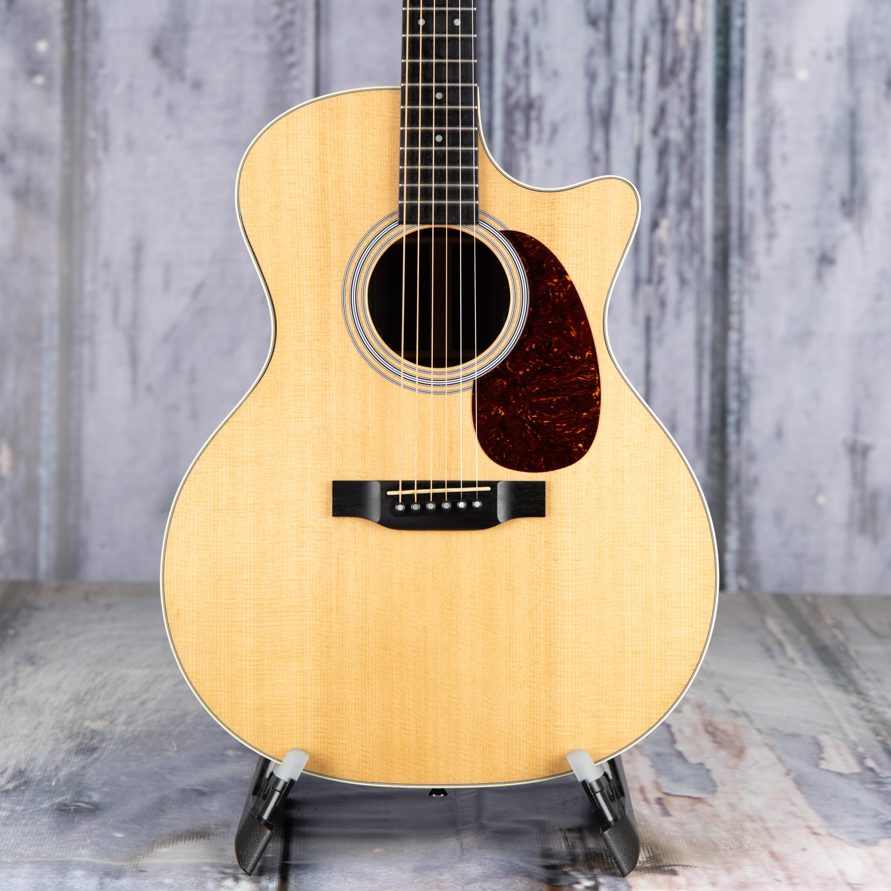 Used Martin GPC Custom Acoustic/Electric Guitar, Natural, front closeup