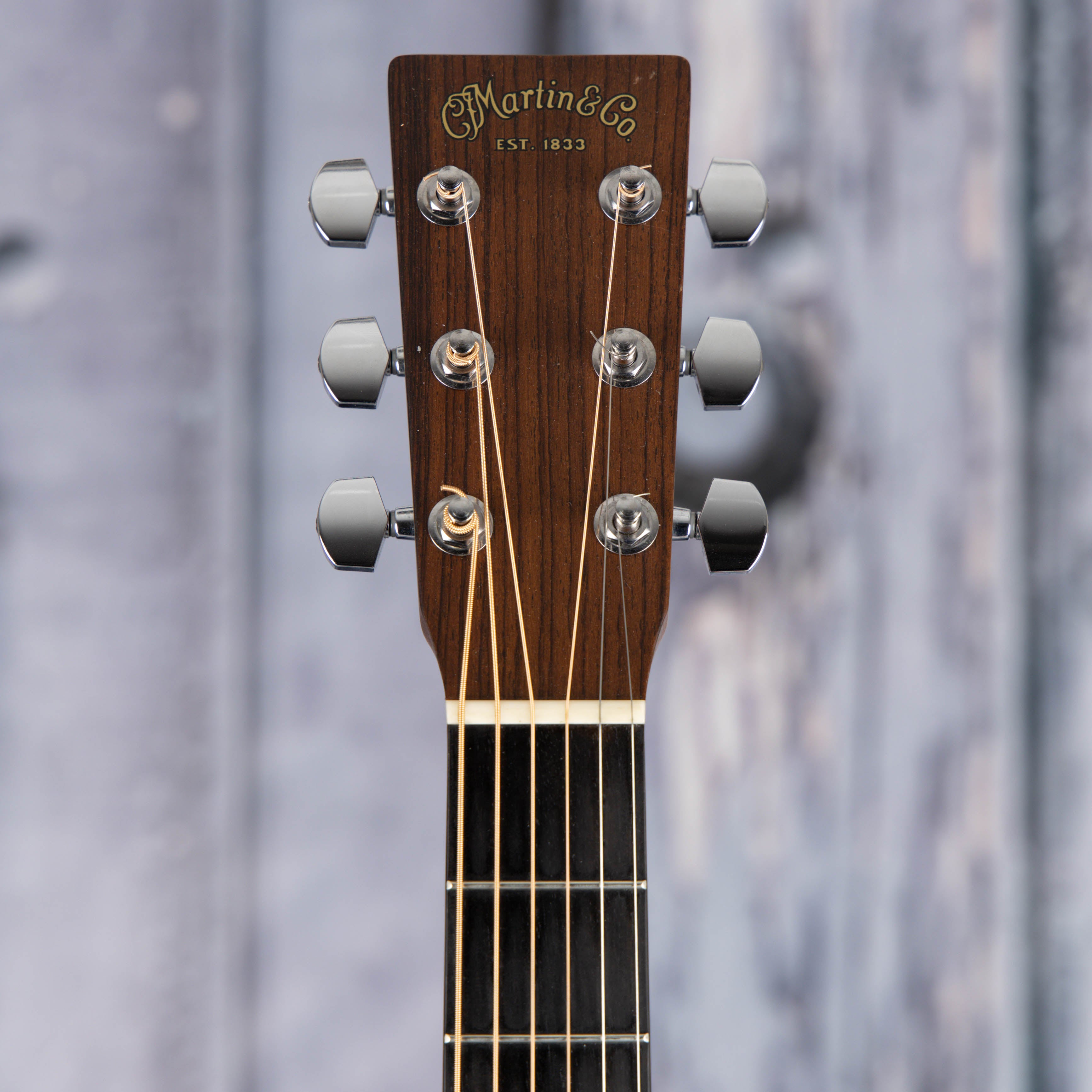 Used Martin GPC Custom Acoustic/Electric Guitar, Natural, front headstock