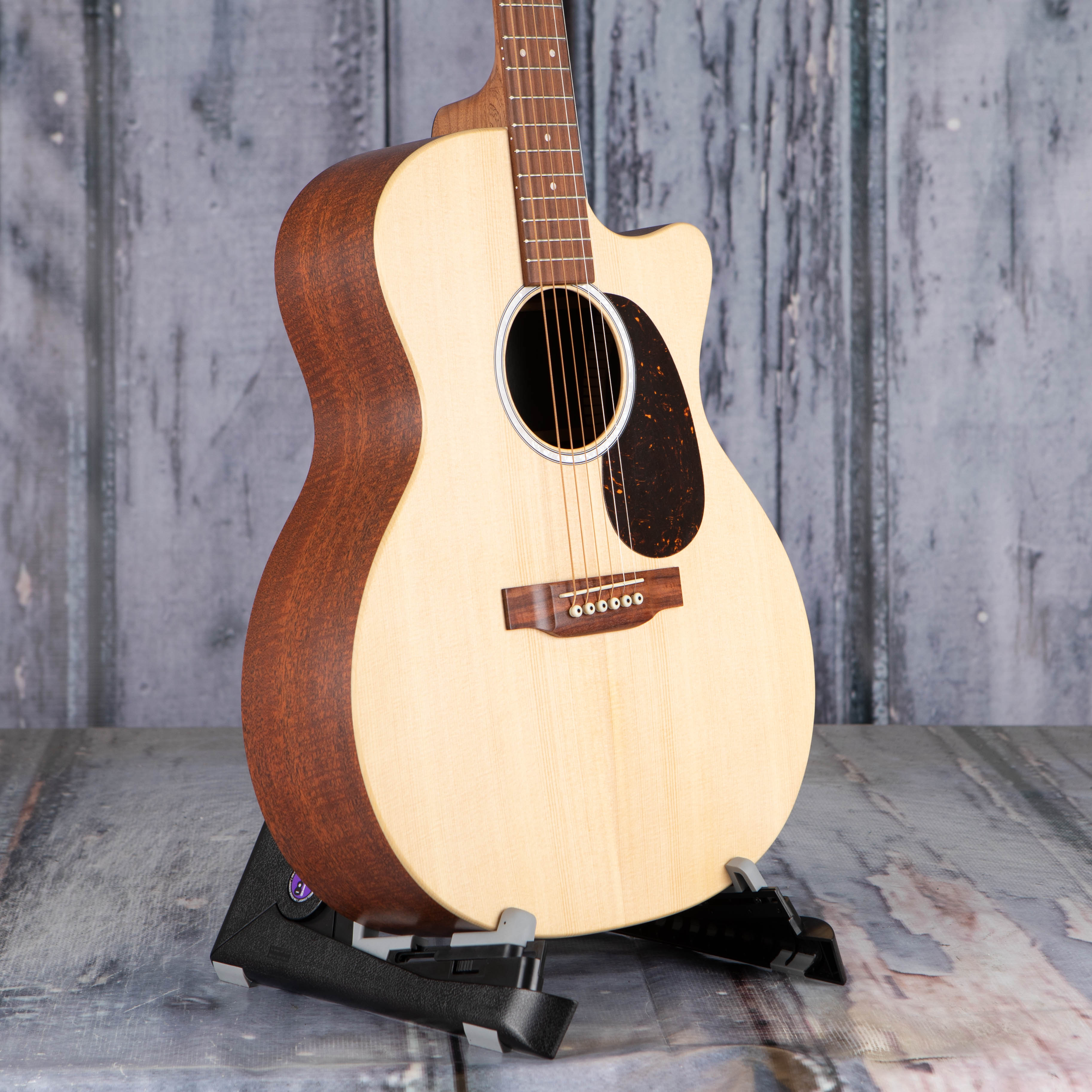 Used Martin GPC-X2E Mahogany Acoustic/Electric Guitar, Natural, angle
