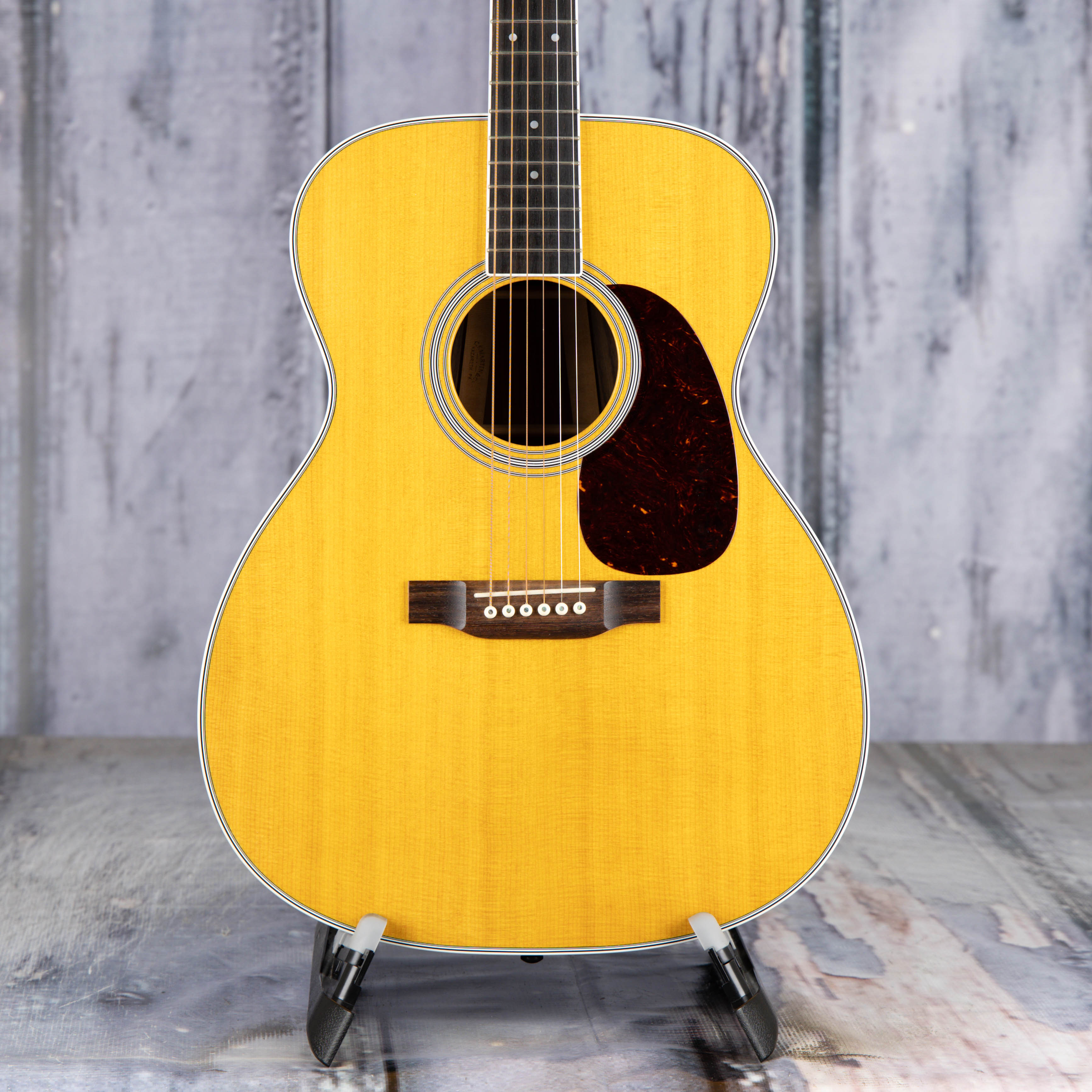 Used Martin M-36 Acoustic Guitar, Natural, front closeup