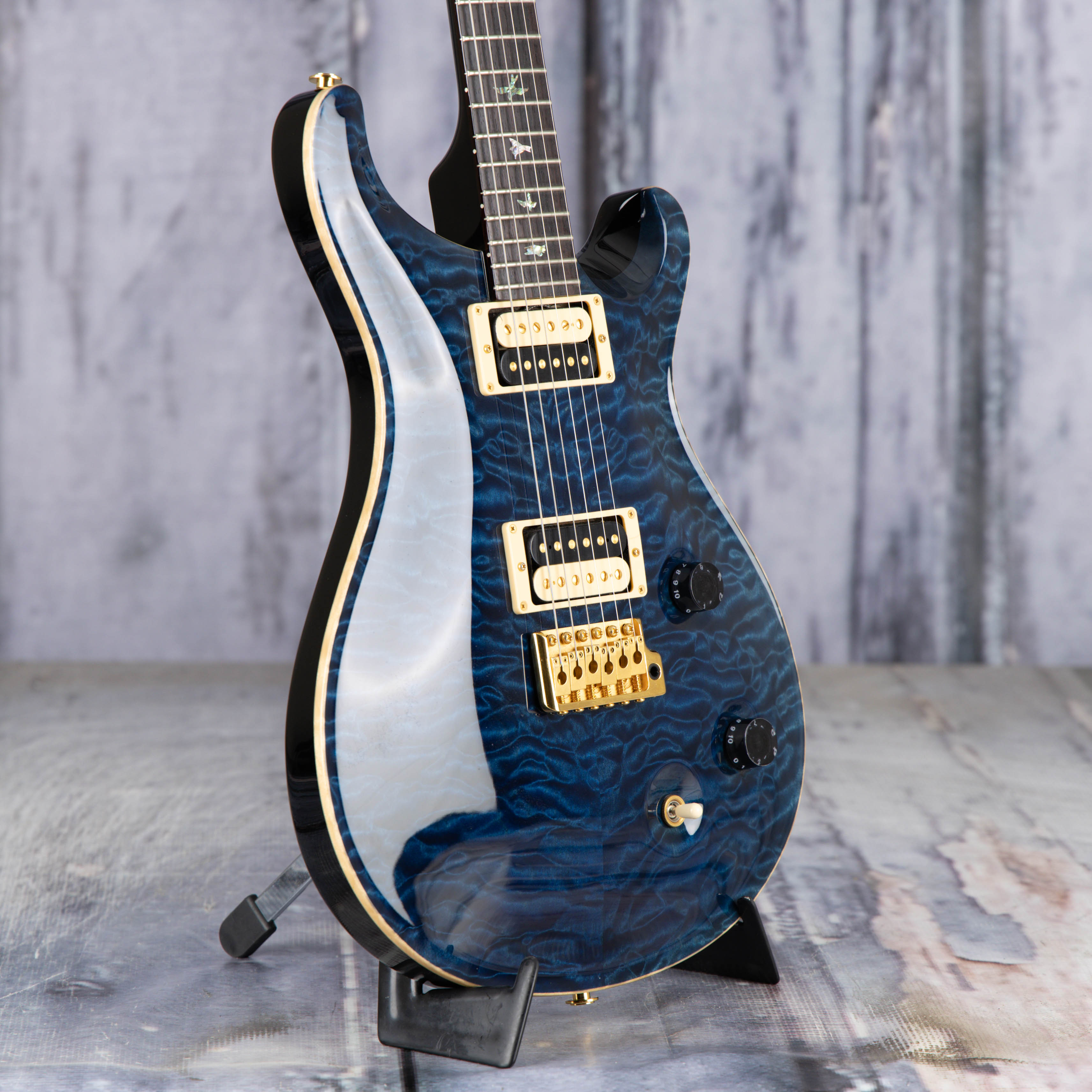 Used Paul Reed Smith Custom 22 Artist Package Electric Guitar, 2003, Whale Blue, angle
