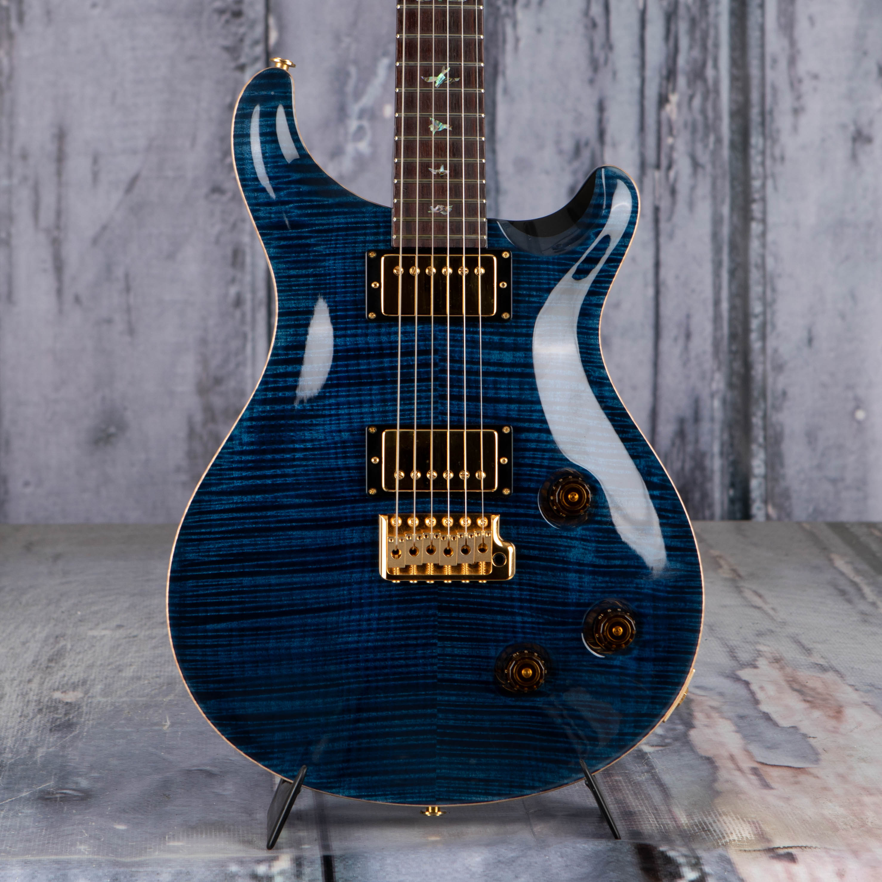 Used Paul Reed Smith Custom 22 Artist Package Electric Guitar, 2004, Whale Blue, front closeup