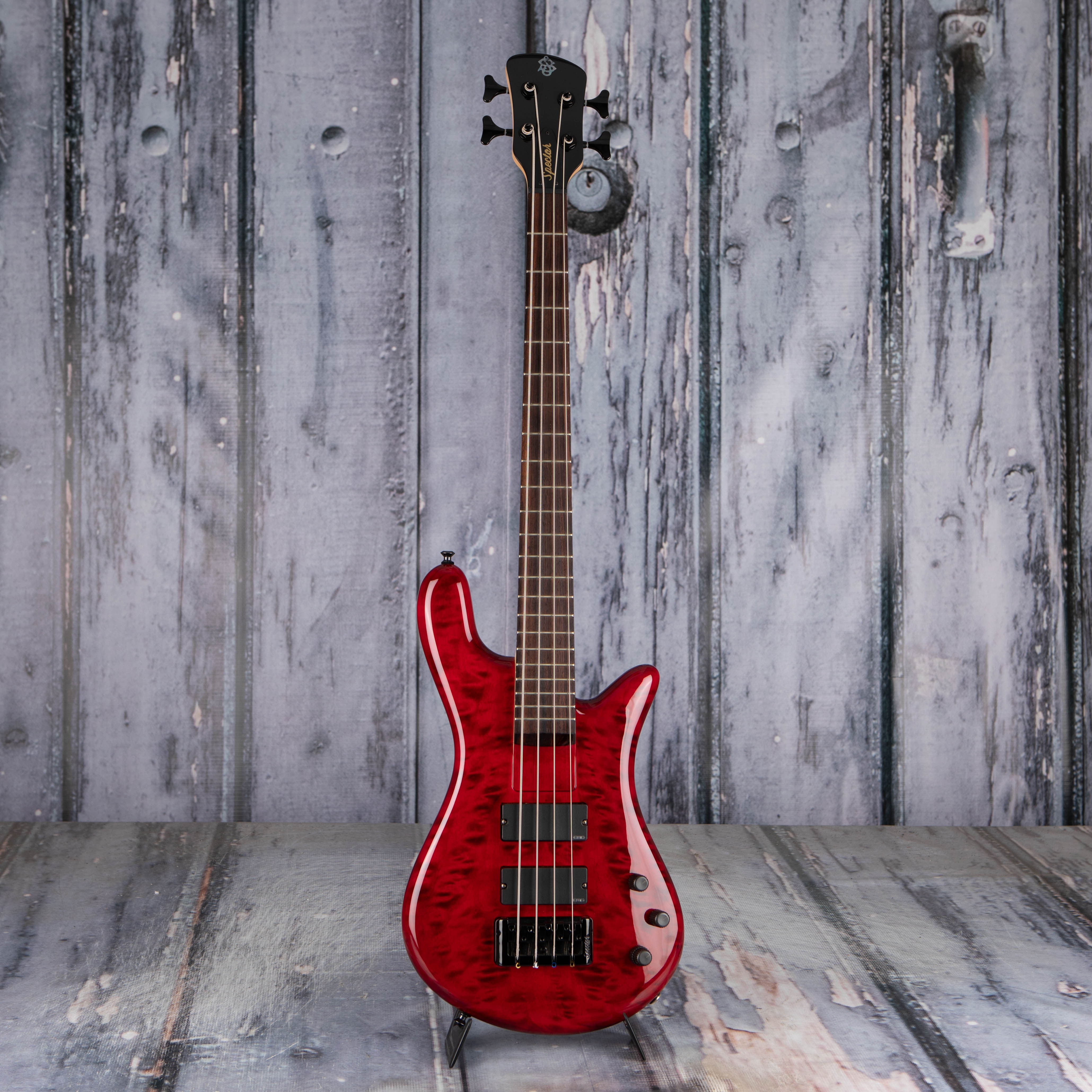 Used Spector Bantam 4 Electric Bass Guitar, 2020, Black Cherry, front