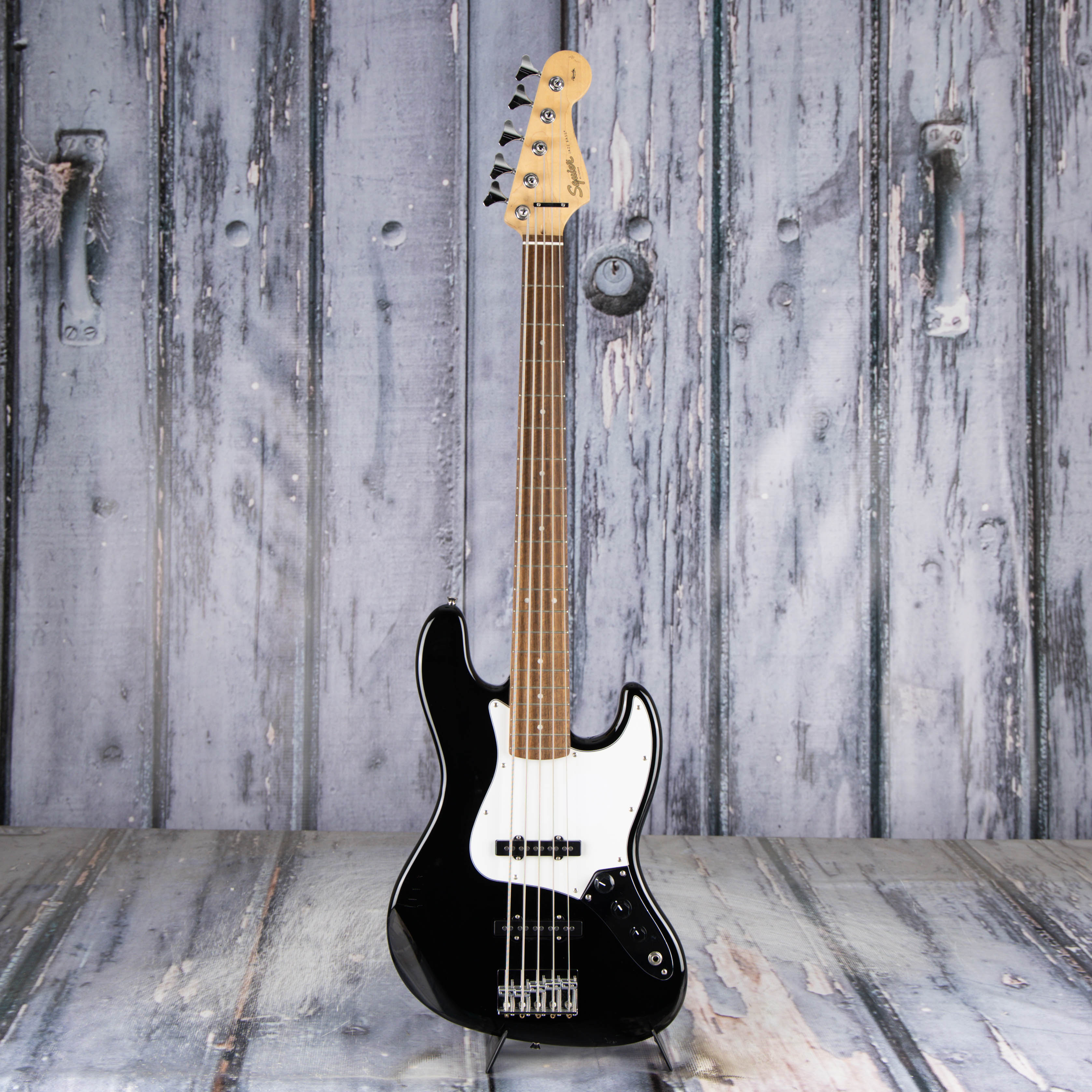 Used Squier Affinity Series Jazz Bass V 5-String Electric Bass Guitar, Black, front