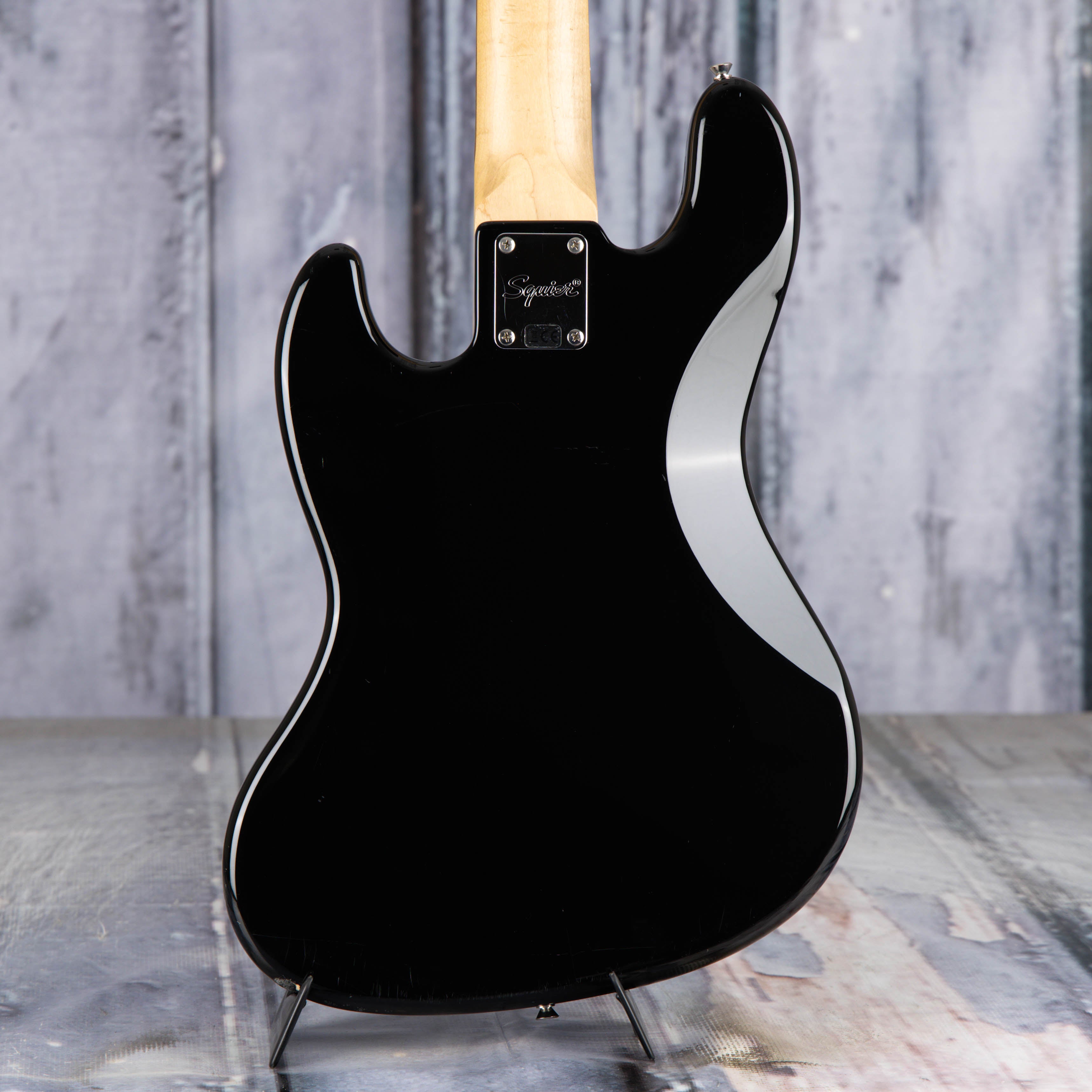 Used Squier Affinity Series Jazz Bass V 5-String Electric Bass Guitar, Black, back closeup