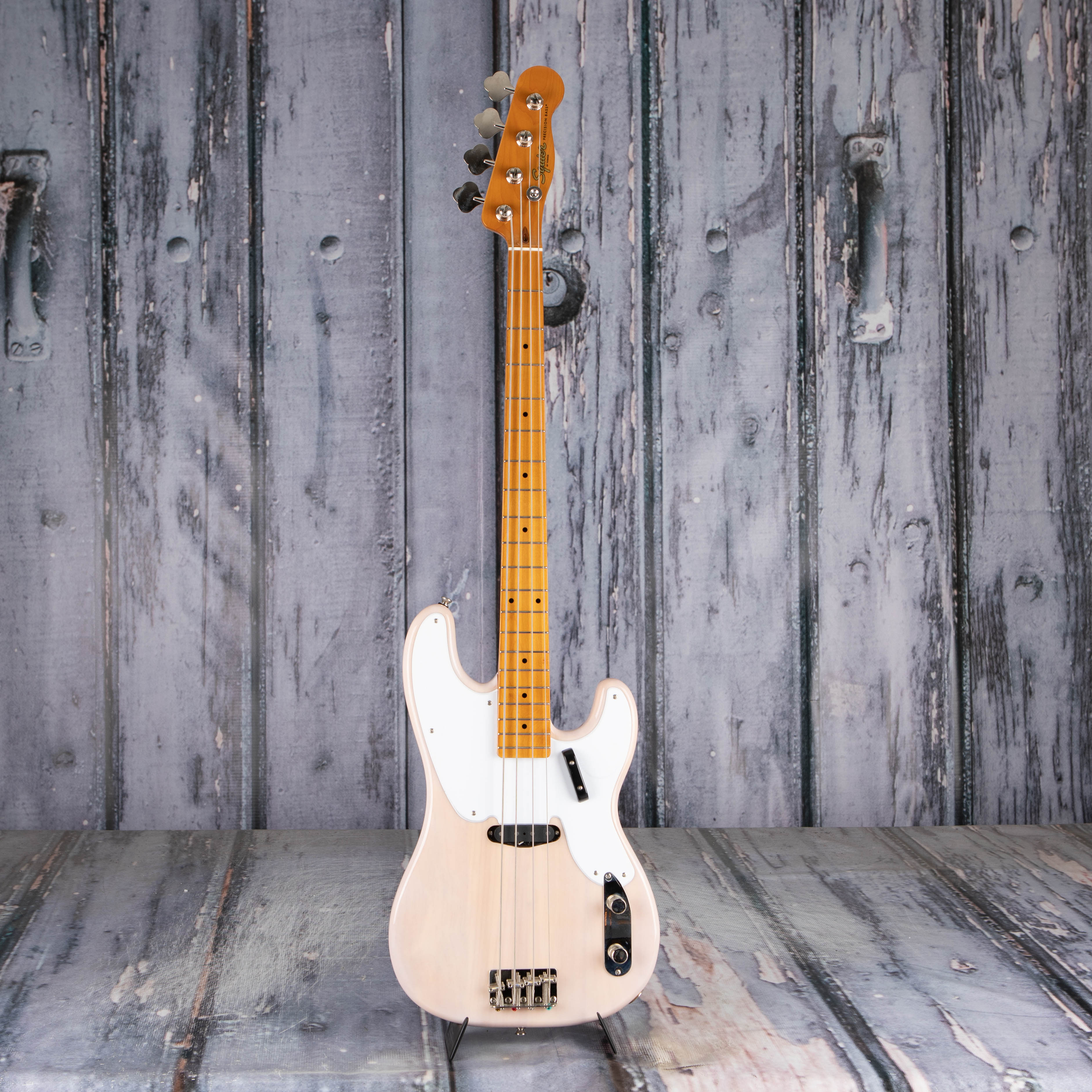Used Squier Classic Vibe '50s Precision Bass Guitar, White Blonde, front