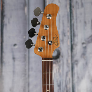 Used Suhr Classic P Electric Bass Guitar, 3-Tone Burst, front headstock