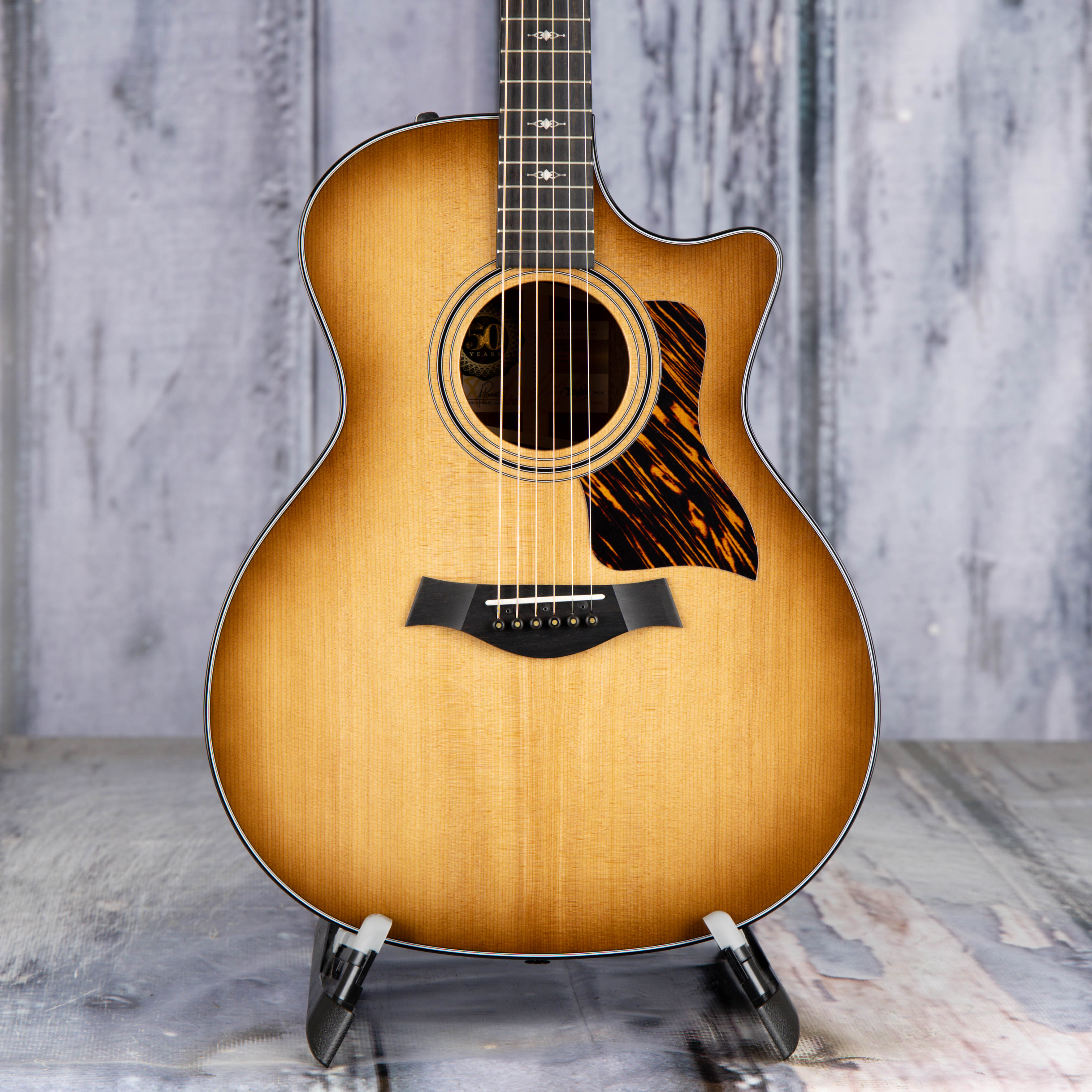 Used Taylor 50th Anniversary 314ce LTD Acoustic/Electric Guitar, 2024, Shaded Edgeburst, front closeup