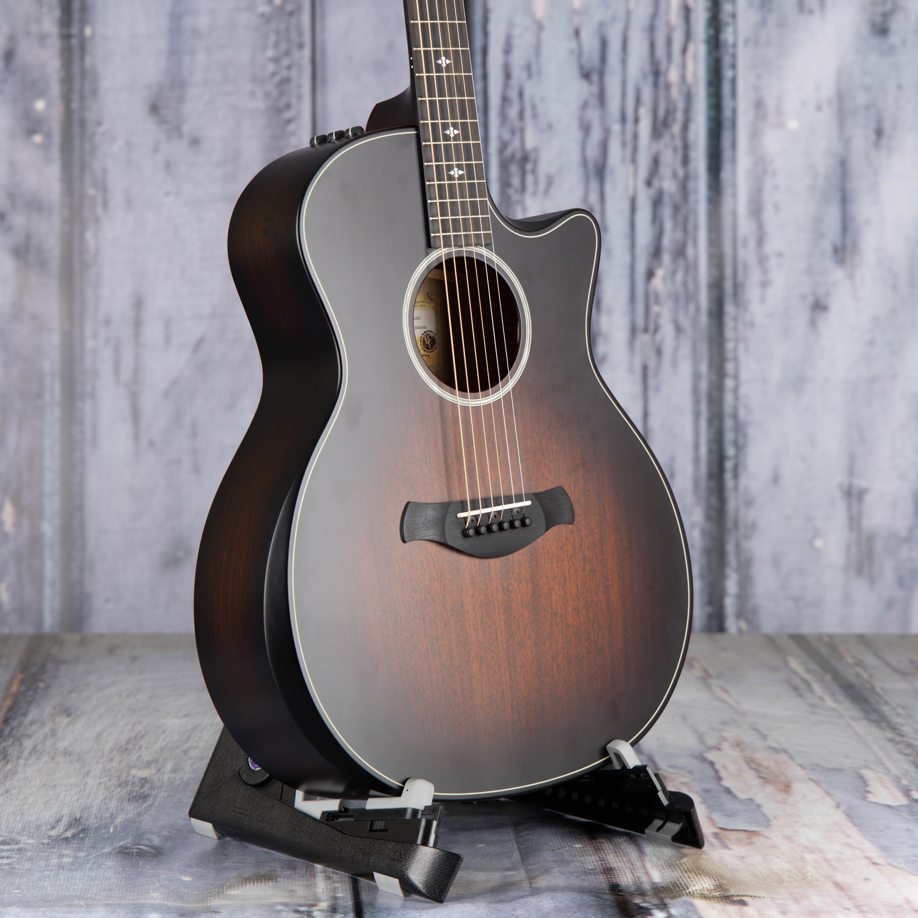 Used Taylor Builder's Edition 312ce Acoustic/Electric Guitar, 2024, Shaded Edgeburst, angle
