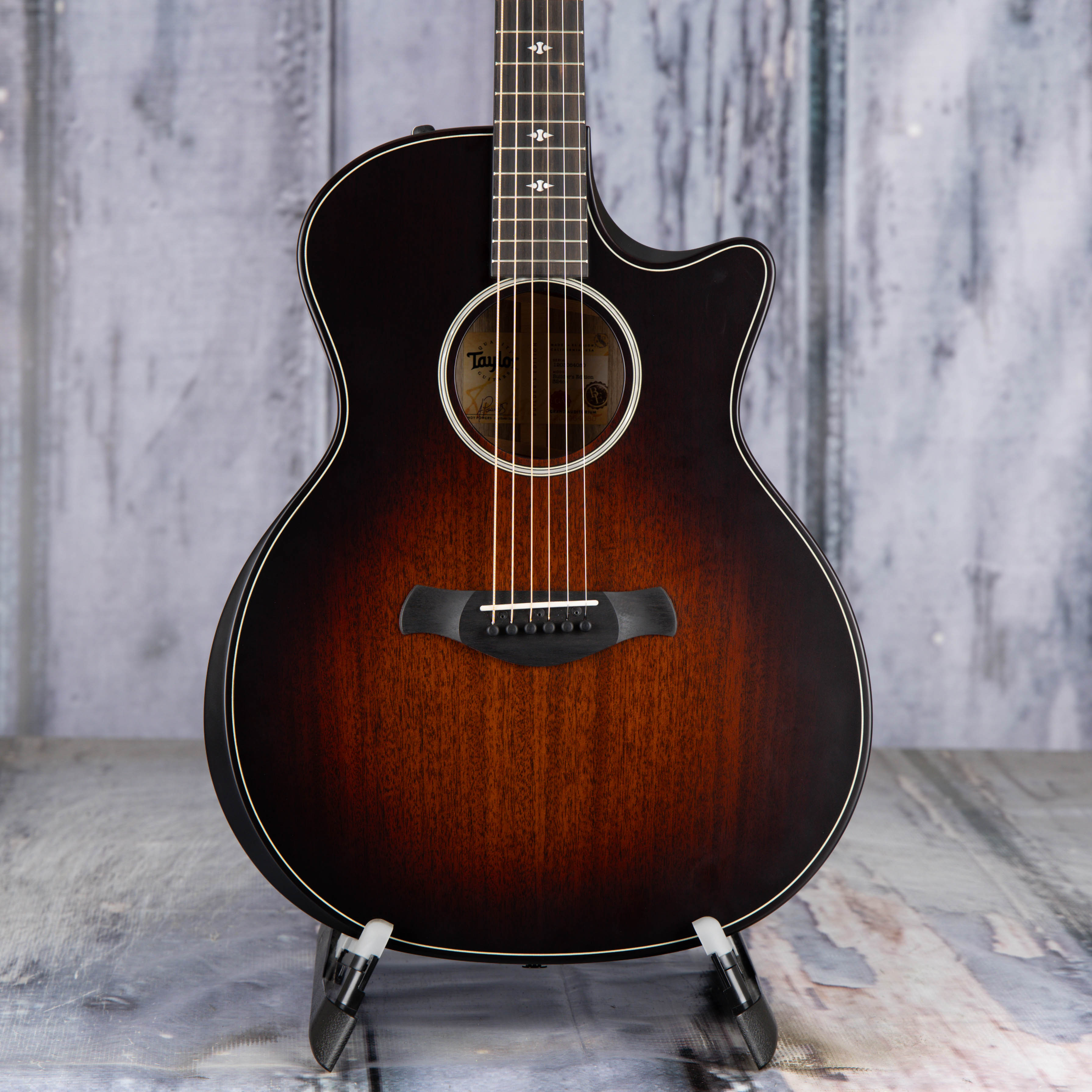 Used Taylor Builder's Edition 312ce Acoustic/Electric Guitar, 2024, Shaded Edgeburst, front closeup