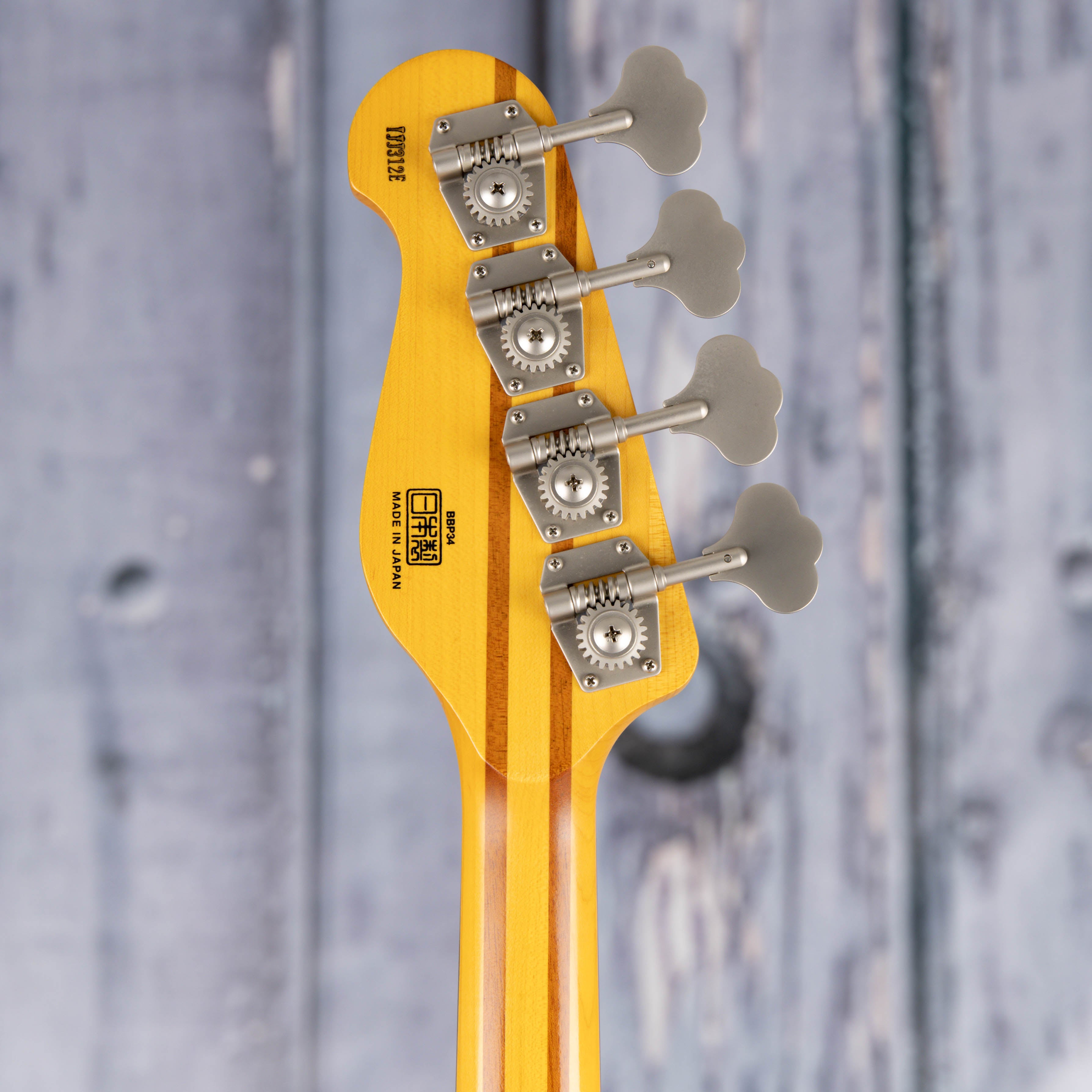 Used Yamaha BBP34 Electric Bass Guitar, Vintage Sunburst, back headstock
