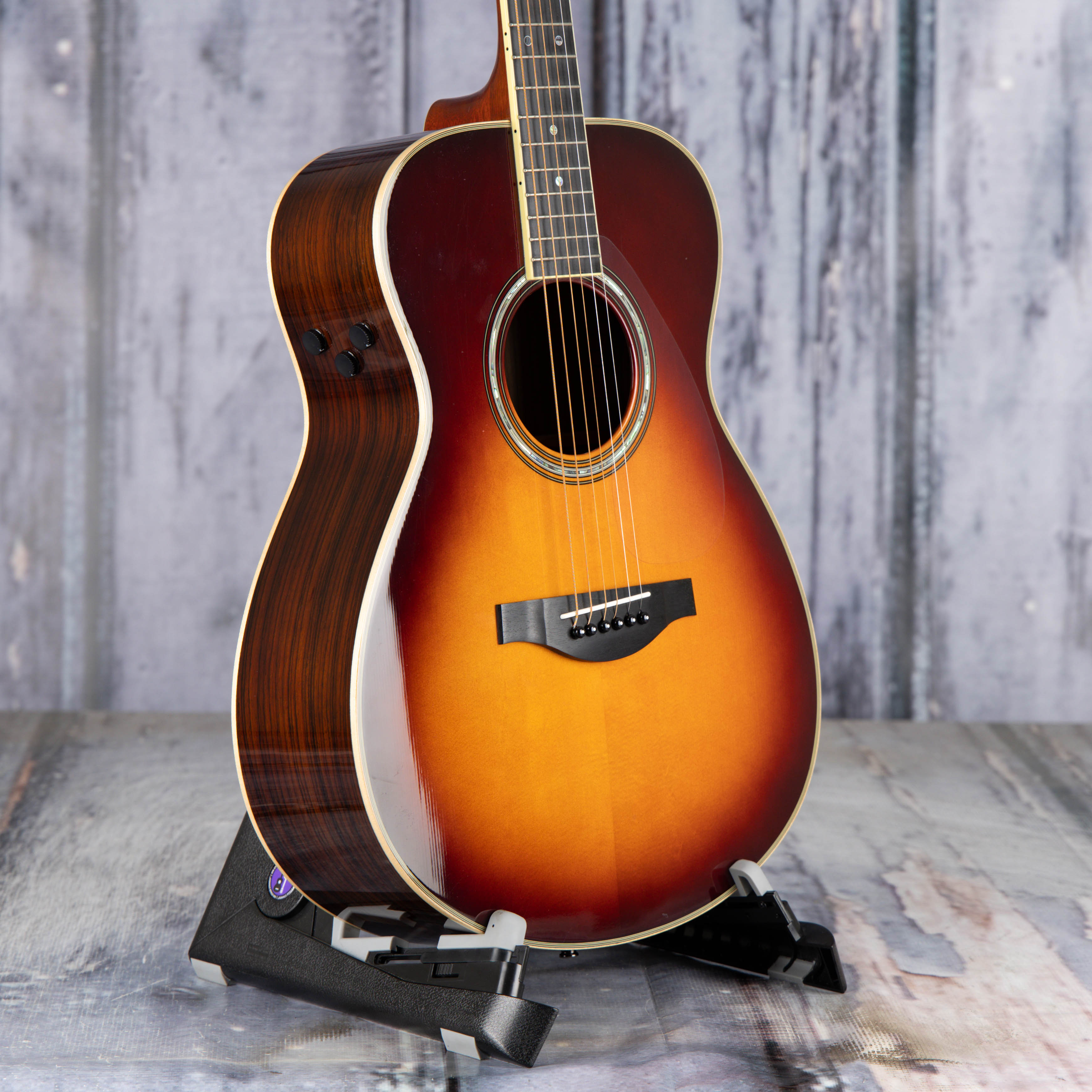 Used Yamaha LS-TA TransAcoustic Acoustic/Electric Guitar, 2014, Brown Sunburst, angle