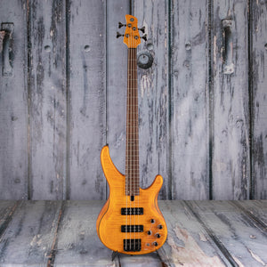 Used Yamaha TRBX604FM Electric Bass Guitar, Matte Amber, front