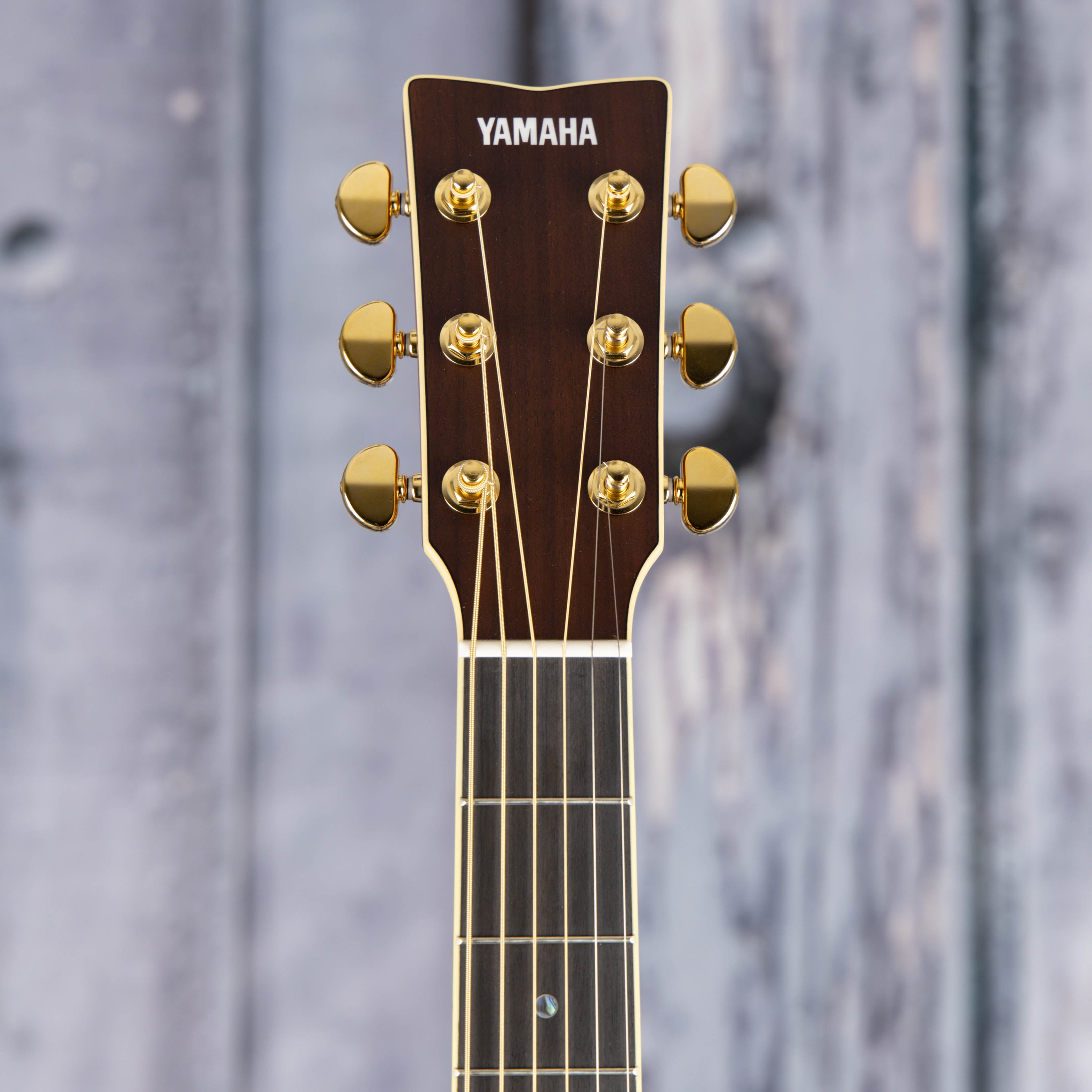 Yamaha LS-TA TransAcoustic Acoustic/Electric Guitar, Vintage Tint, front headstock