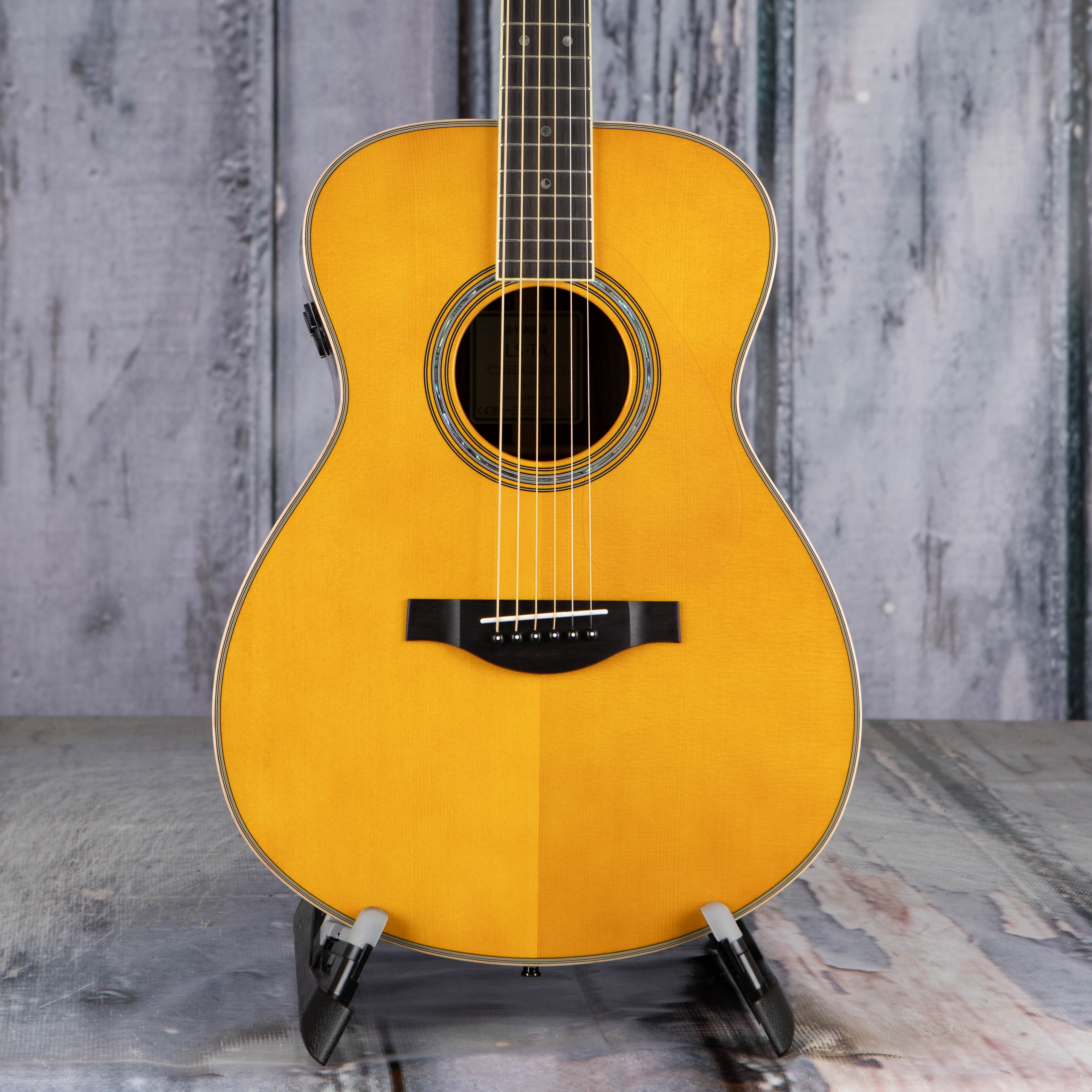 Yamaha LS-TA TransAcoustic Acoustic/Electric Guitar, Vintage Tint, front closeup