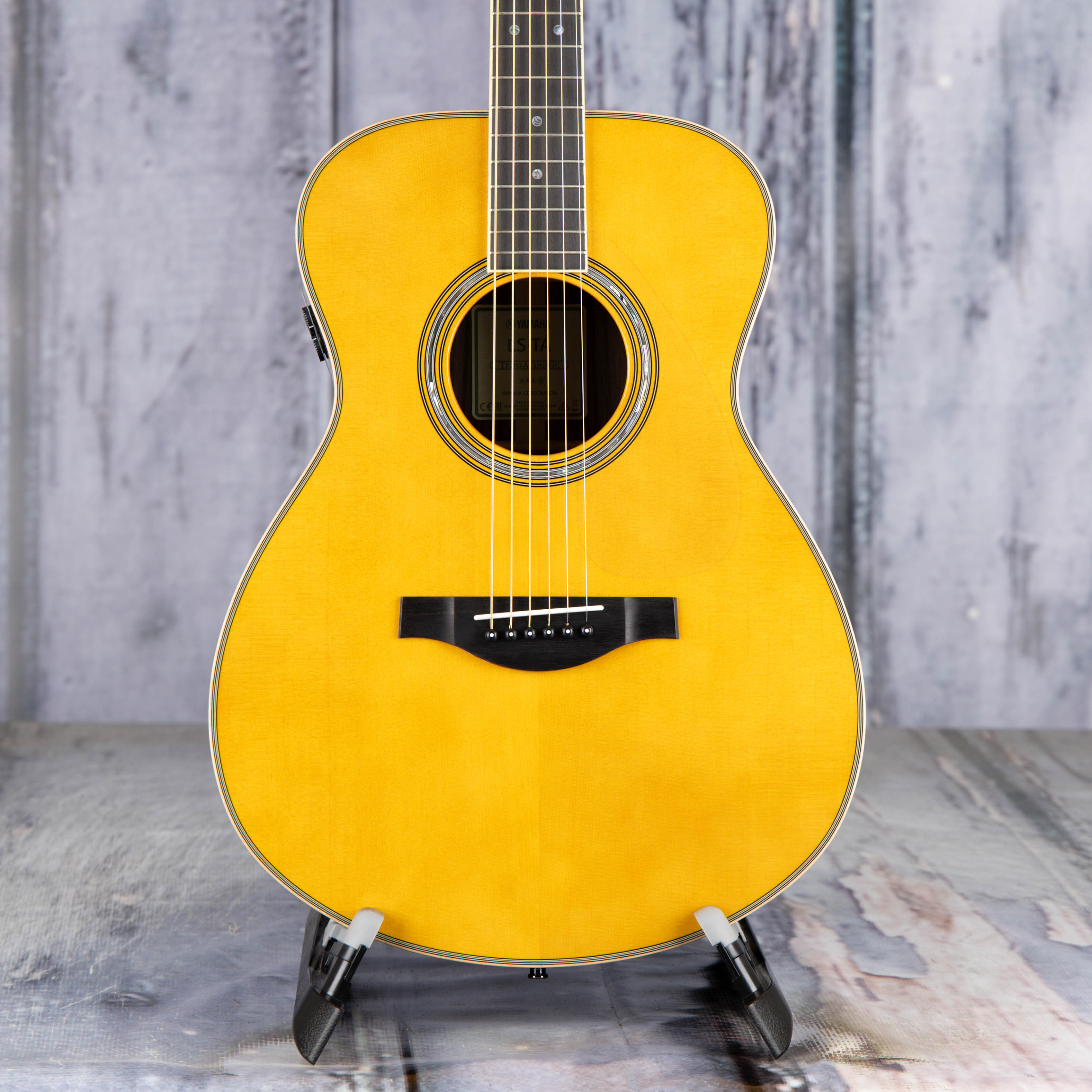 Yamaha LS-TA TransAcoustic Acoustic/Electric Guitar, Vintage Tint, front closeup