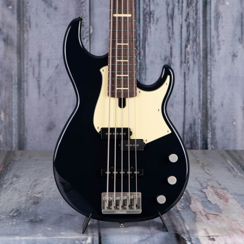 Yamaha Premium BBP35 5-String Electric Bass Guitar, Midnight Blue, front closeup